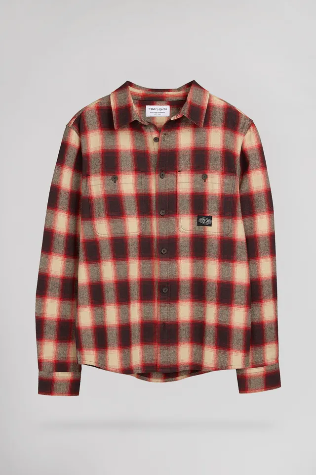 Teddy Smith C-Antho ML JR chemise garçon rouge flanelle