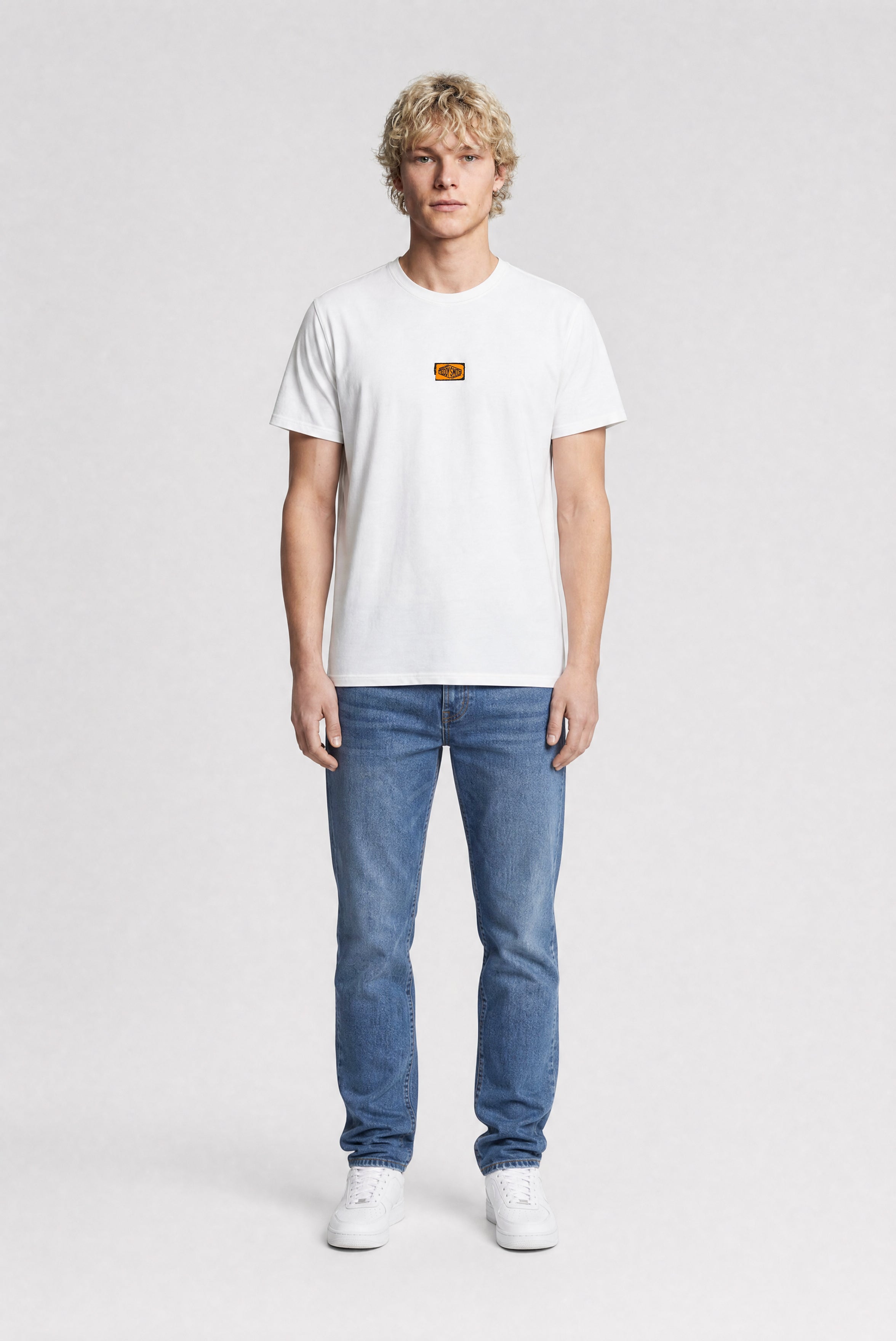 TEDDY SMITH T-BEAR MC t-shirt blanc cassé coton