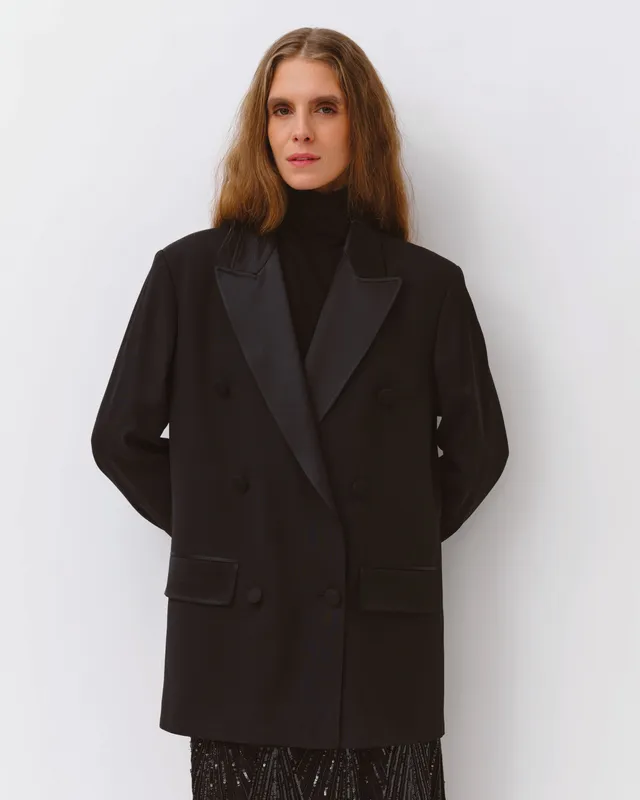 DIEGA VAGO veste smoking noir double boutonnage
