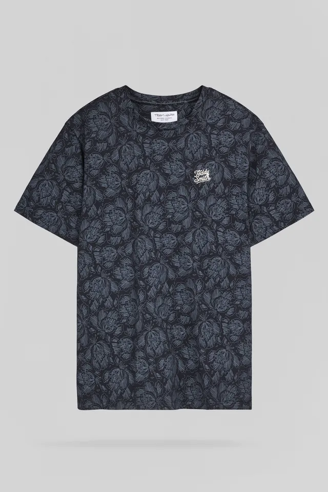 Teddy Smith T-Areski MC t-shirt Dark Navy floral coton