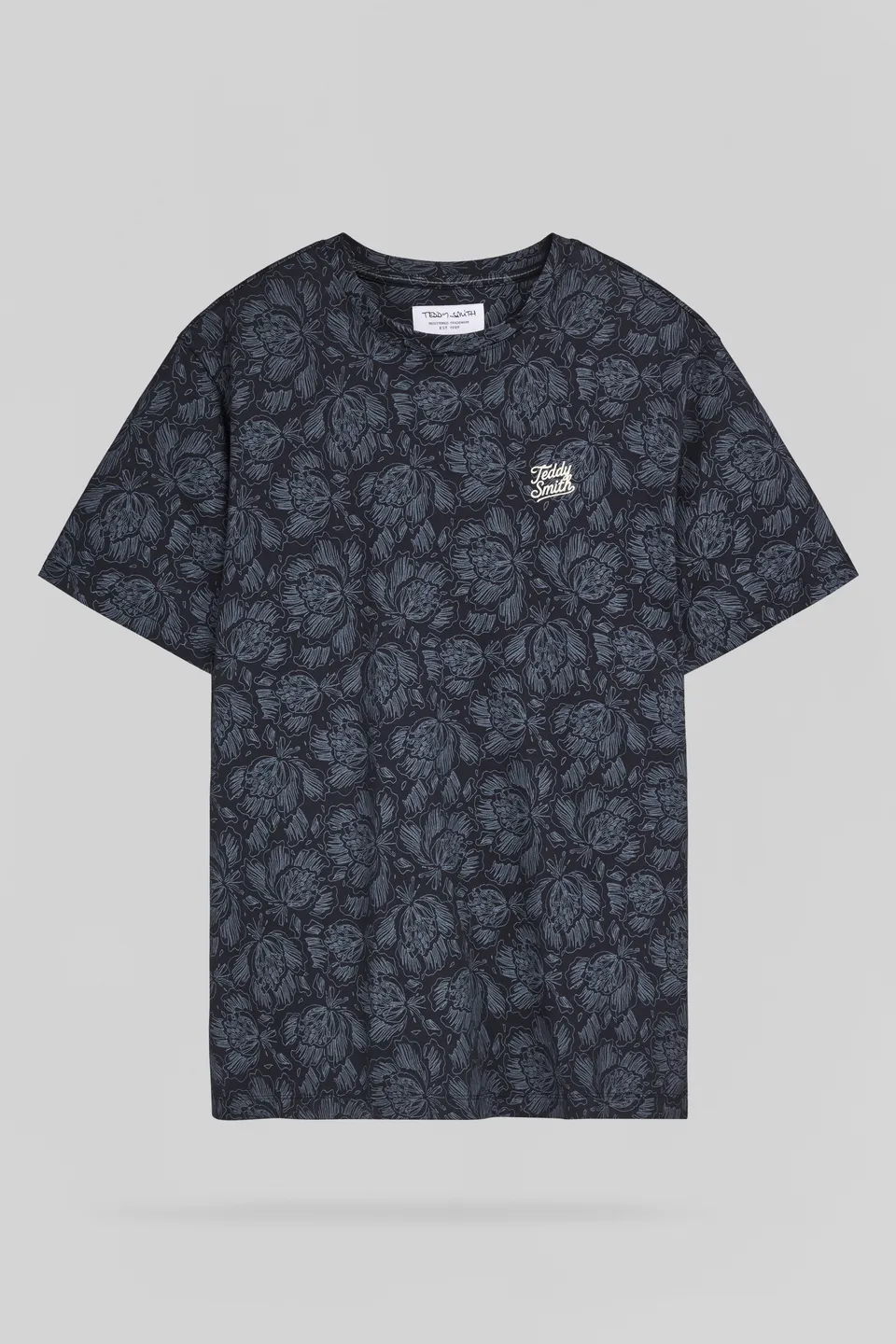 Teddy Smith T-Areski MC t-shirt Dark Navy floral coton