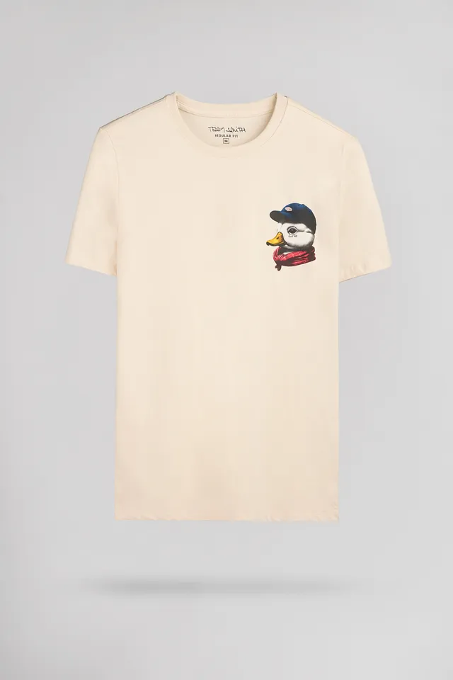 TEDDY SMITH T-DUCK MC CREAM t-shirt homme crème col rond