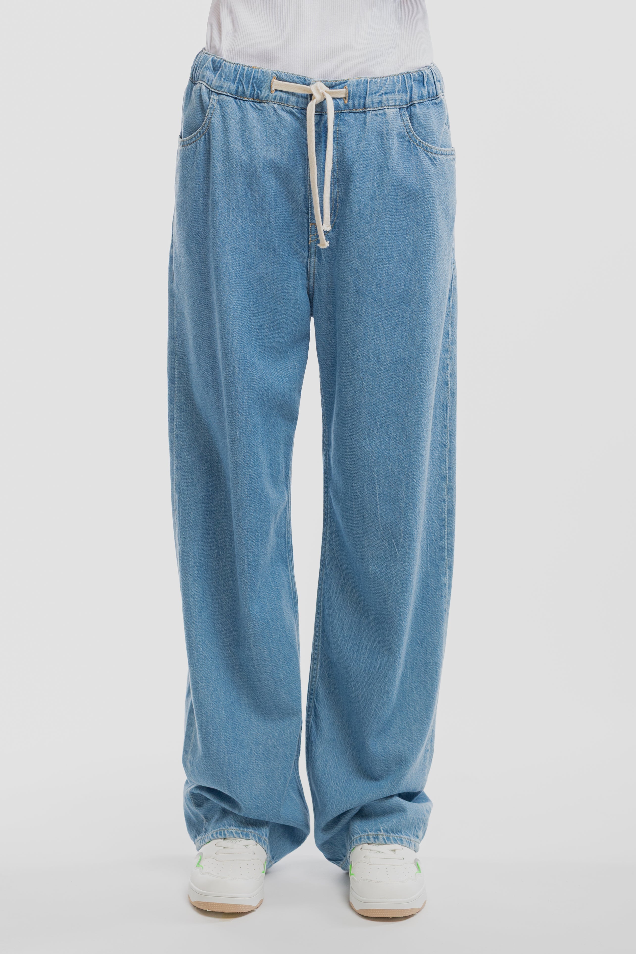 Teddy Smith P-Lily pantalon large indigo clair fluide