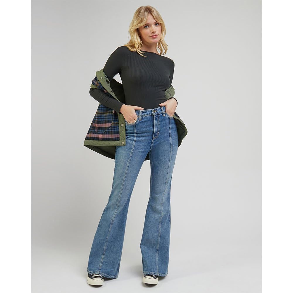 Lee LS Boat Neck Tee Slim Femme manche longue anthracite