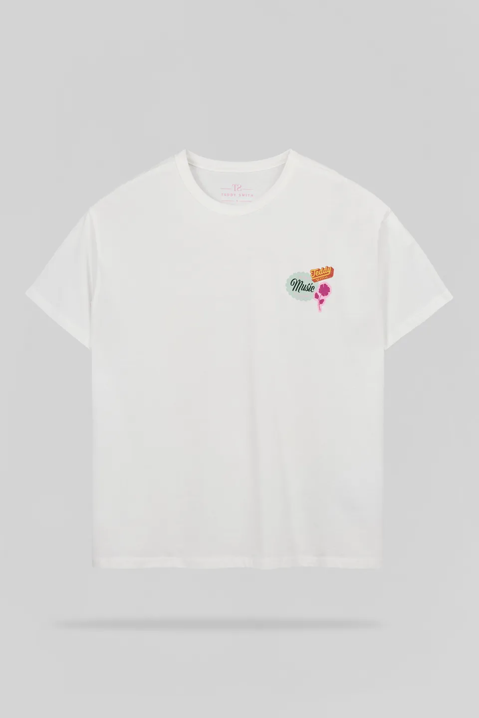 Teddy Smith T-Badge MC T-shirt Femme Blanc Oversize