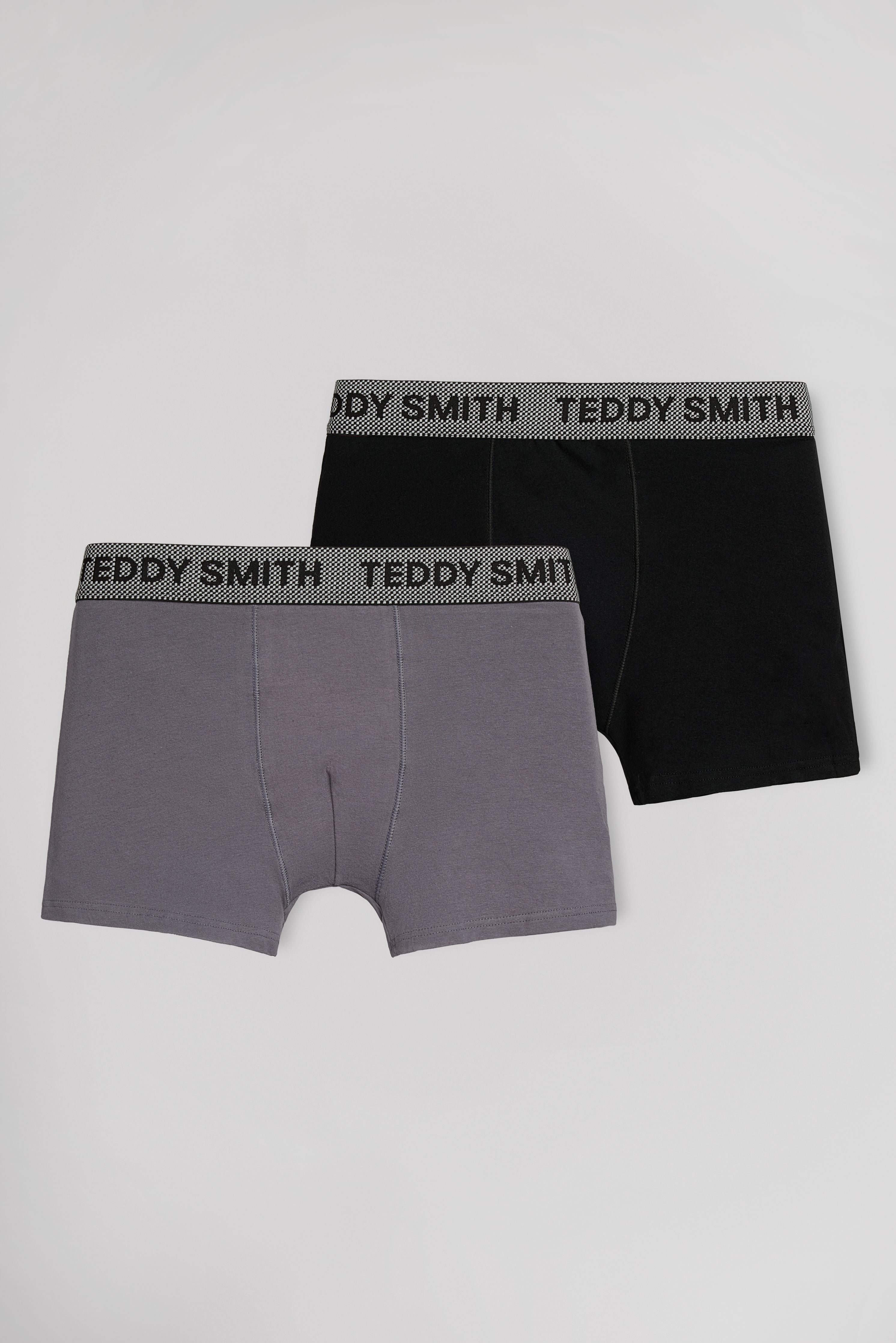 Teddy Smith boxers lot 2 noir anthracite coton homme