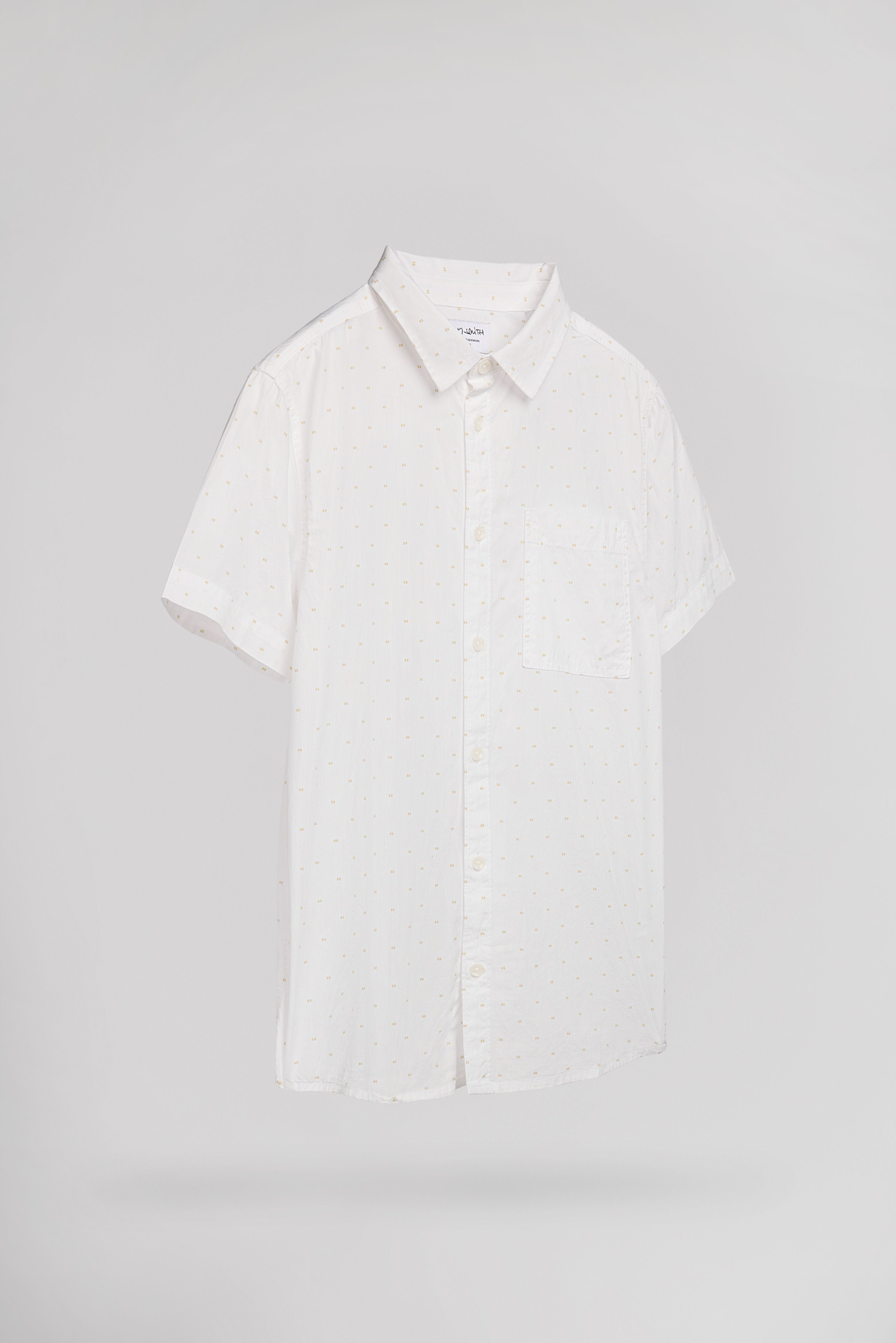 Teddy Smith C-Floral MC JR chemise garçon blanc