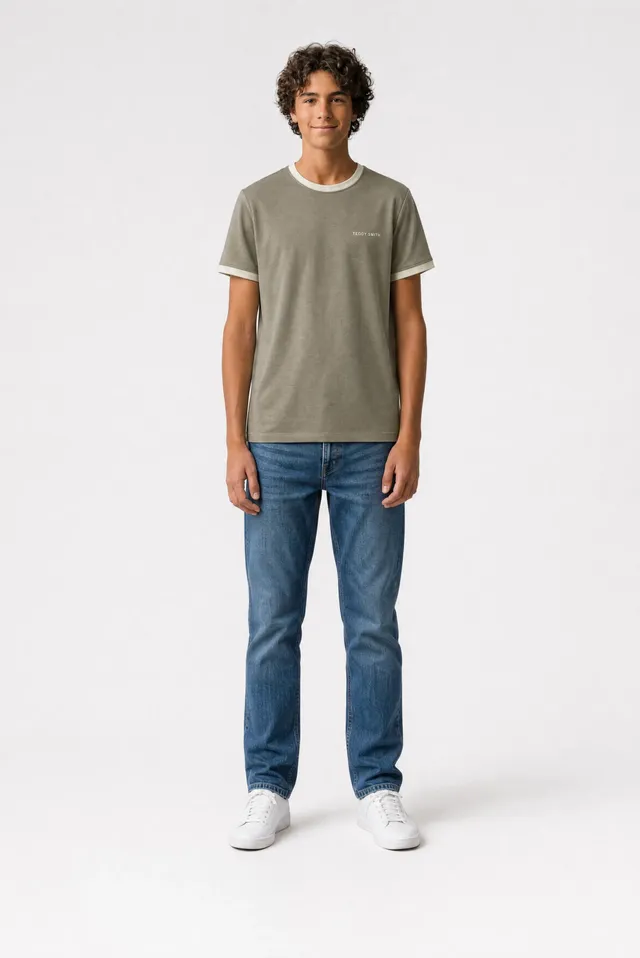 Teddy Smith THE-TEE 2 R MC JR t-shirt garçon dusty kaki