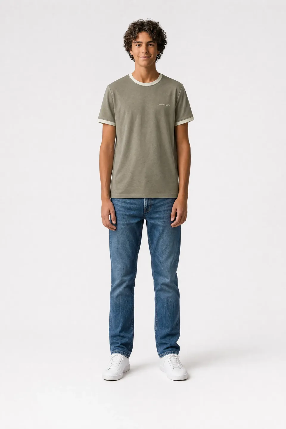 Teddy Smith THE-TEE 2 R MC JR t-shirt garçon dusty kaki