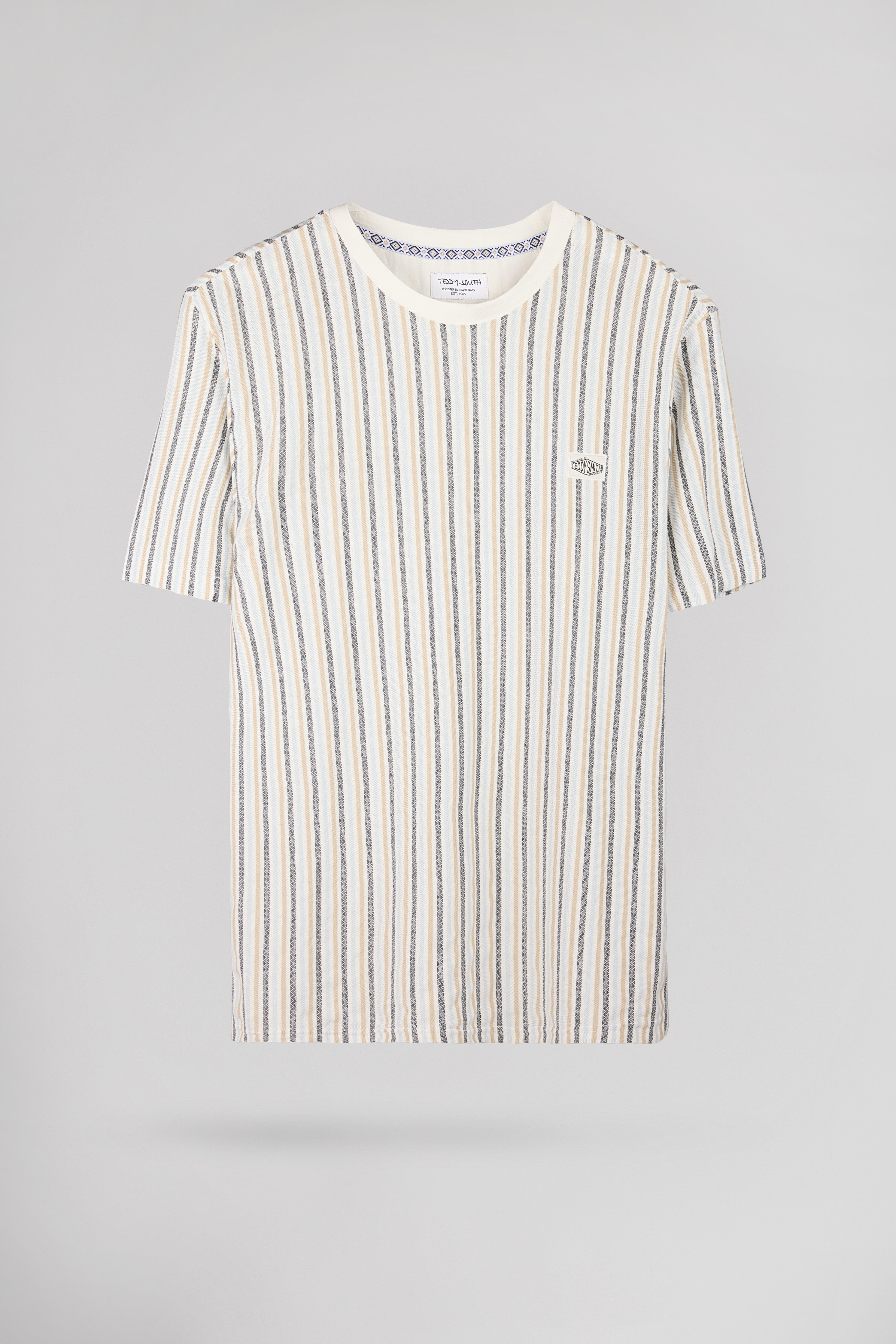 Teddy Smith T-Jacko MC t-shirt homme blanc rayé ample