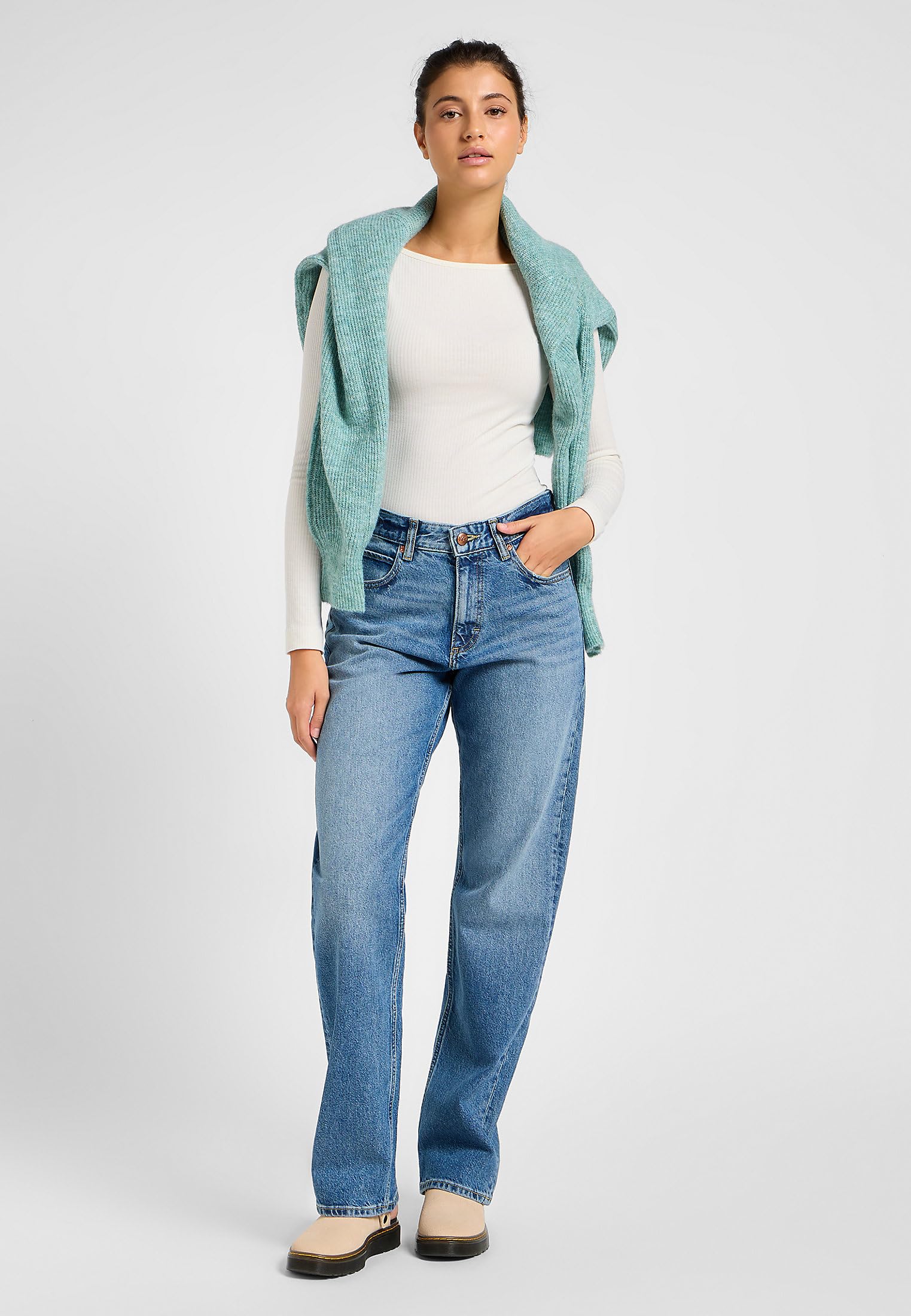 Lee Rider Classic jean femme 24W/29L Crystal Clear droit