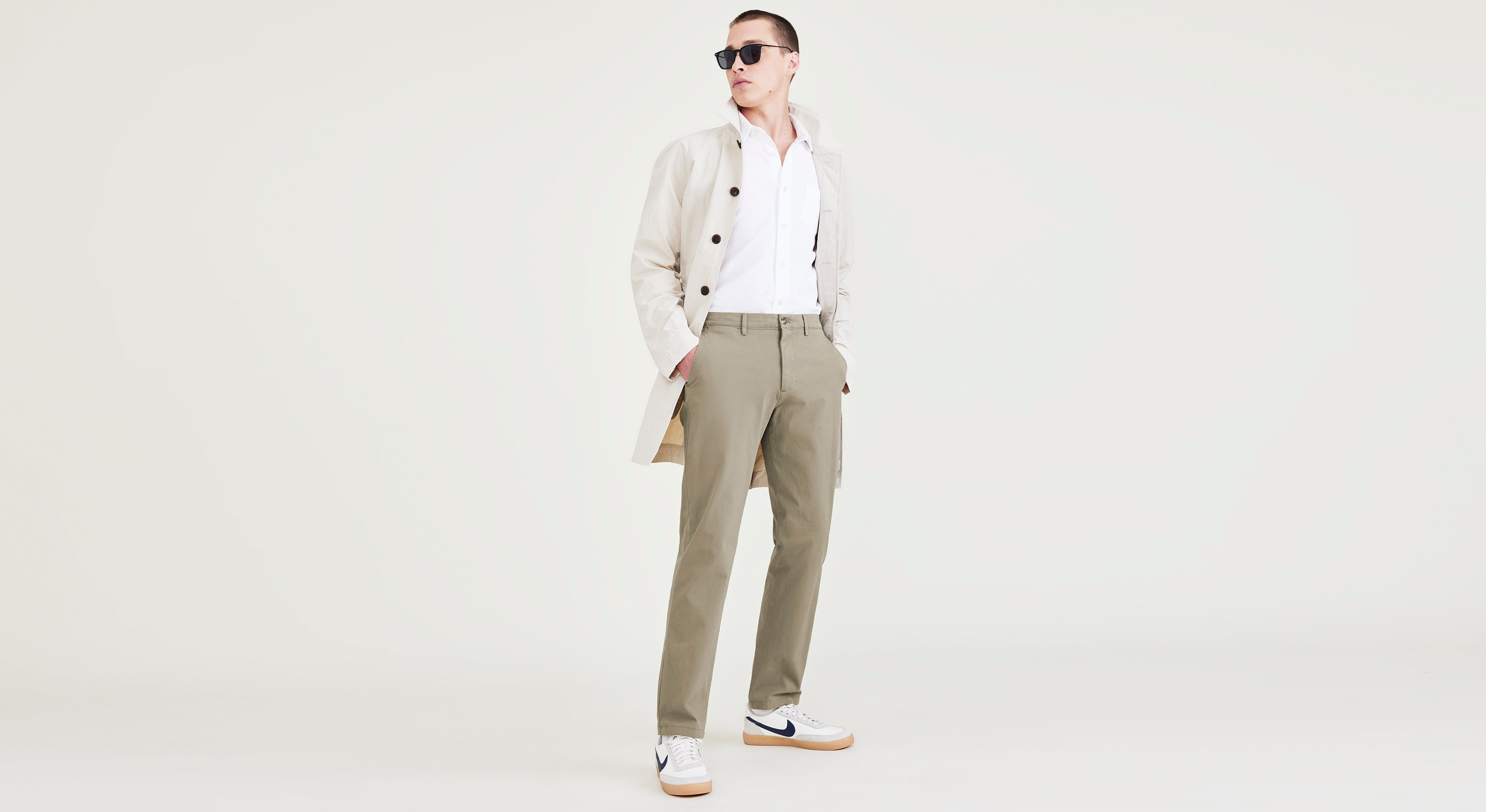Dockers Crafted Khaki Slim Fit chino camouflage vert stretch