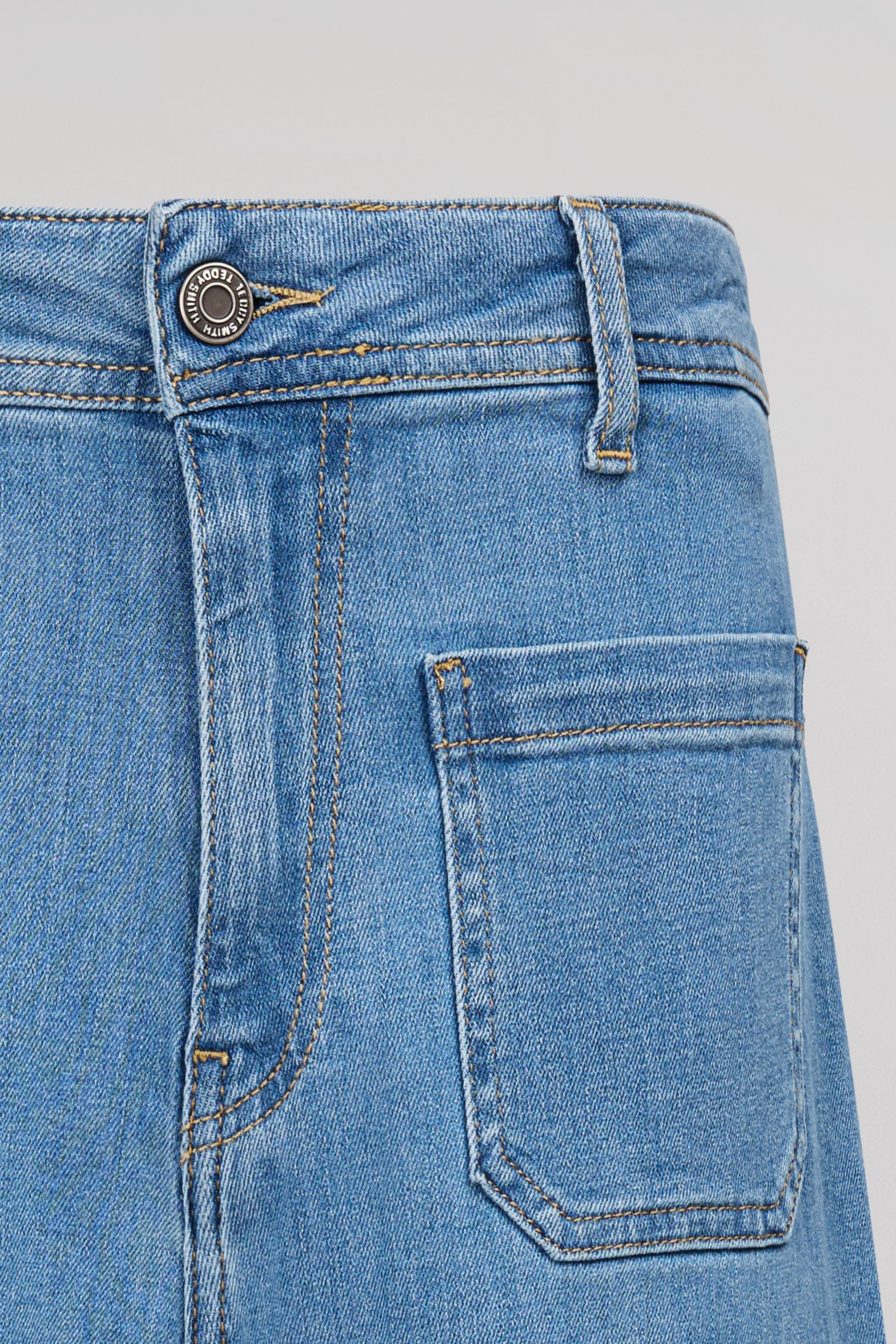 Teddy Smith P-Josefa 4PP jean flare indigo clair taille haute
