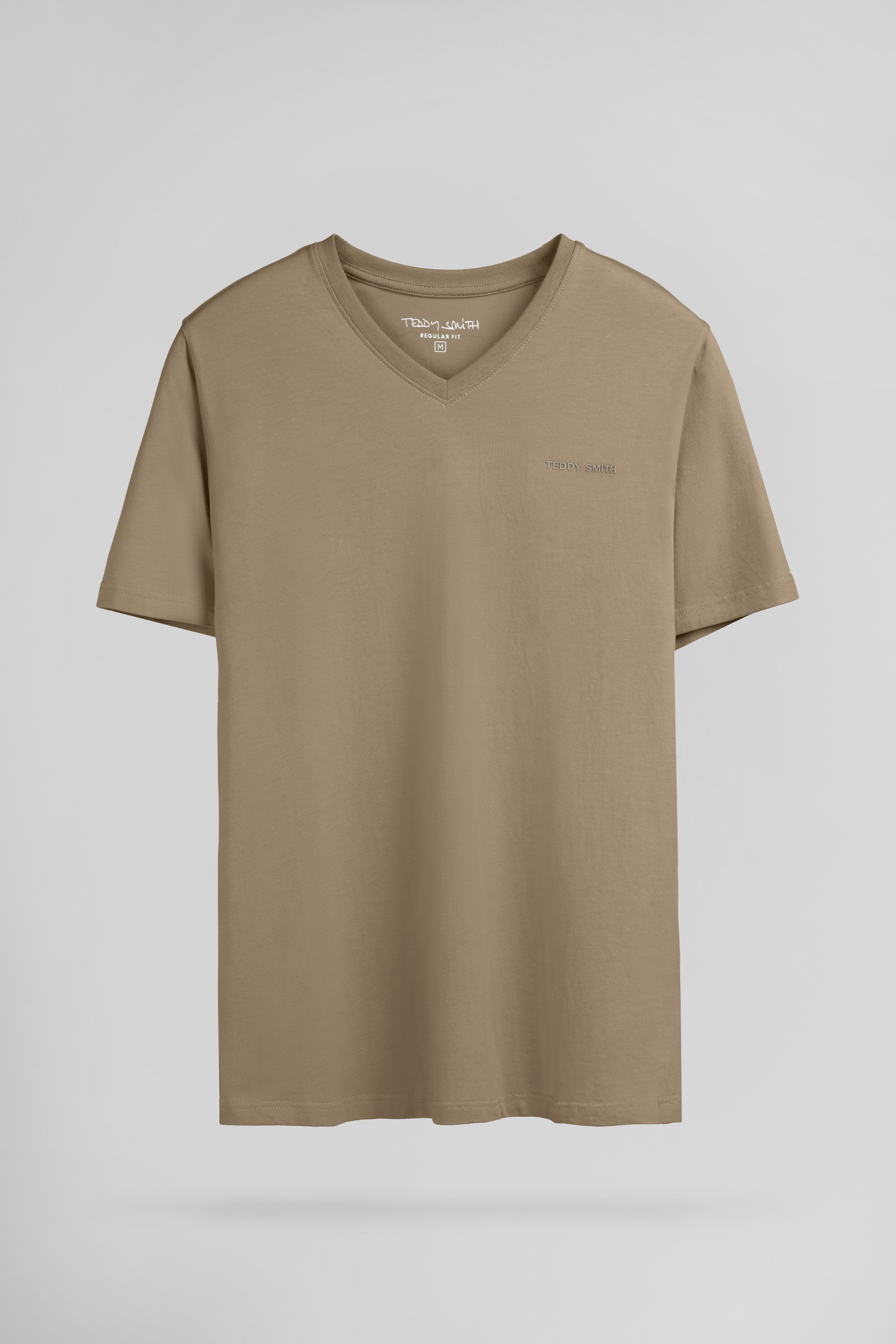 Teddy Smith Tawax 2 MC t-shirt col V beige coton