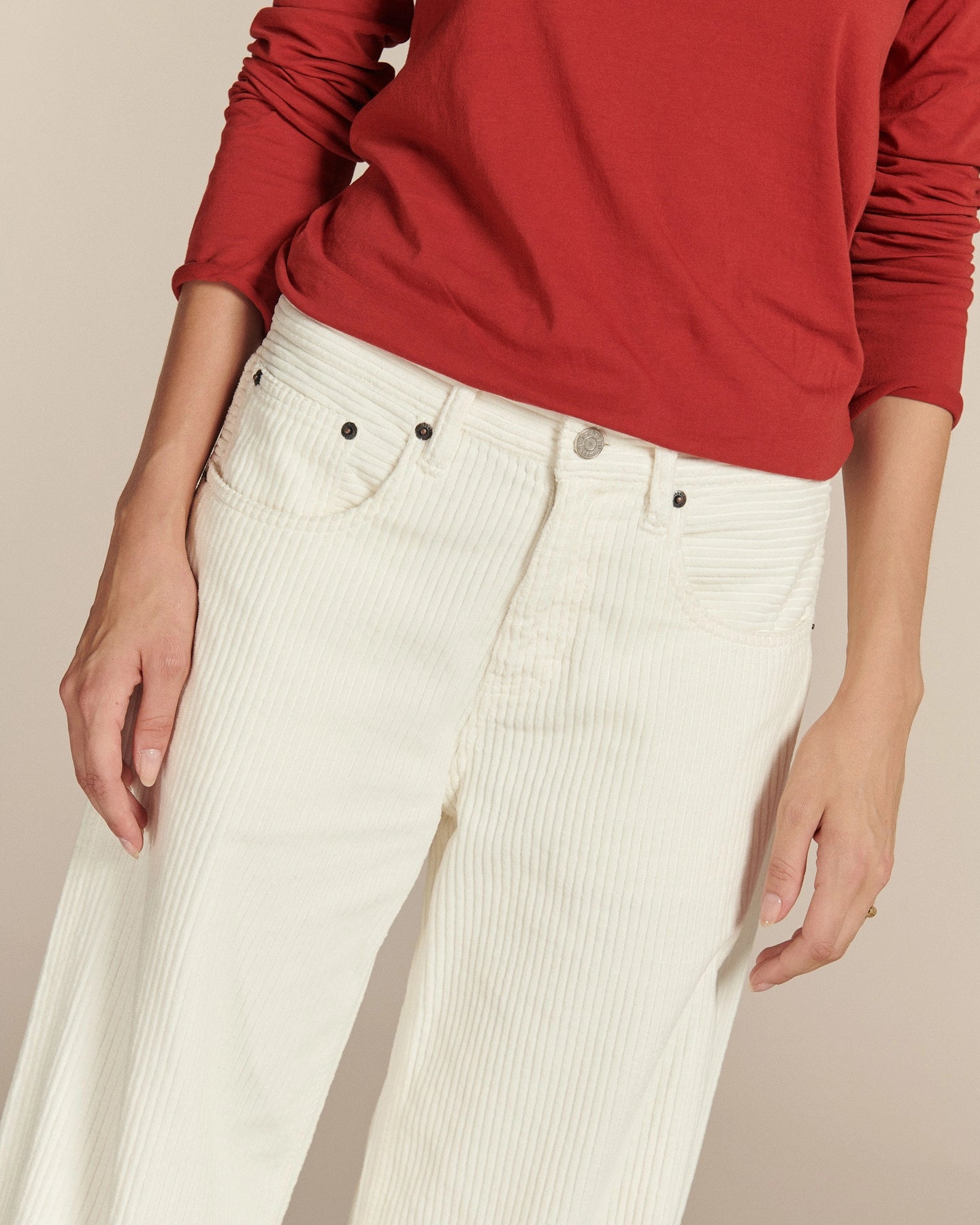 Labdip River Corduroy Dye pantalon velours crème 100% coton