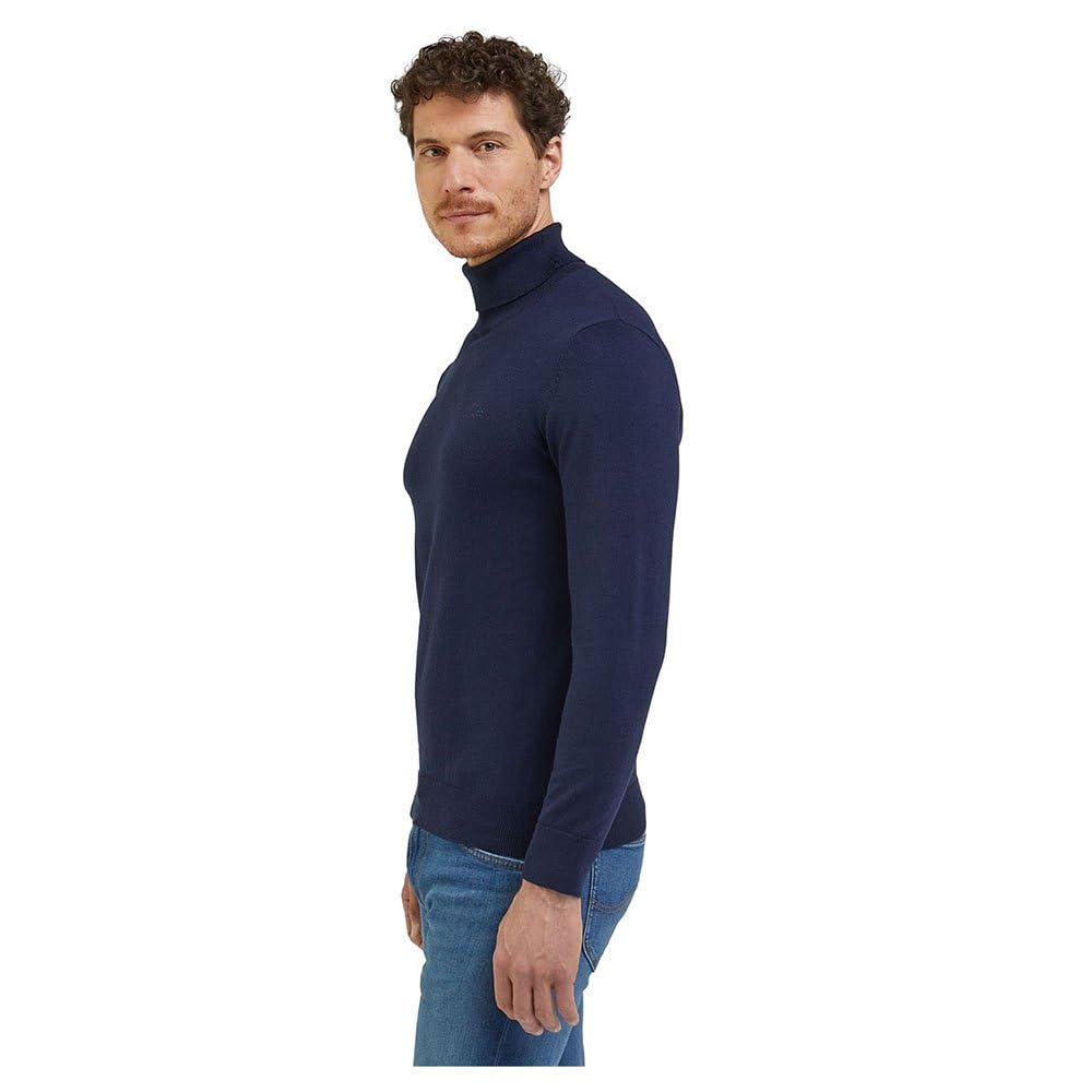 Lee High Neck Knit Pull Homme Sky Captain col montant