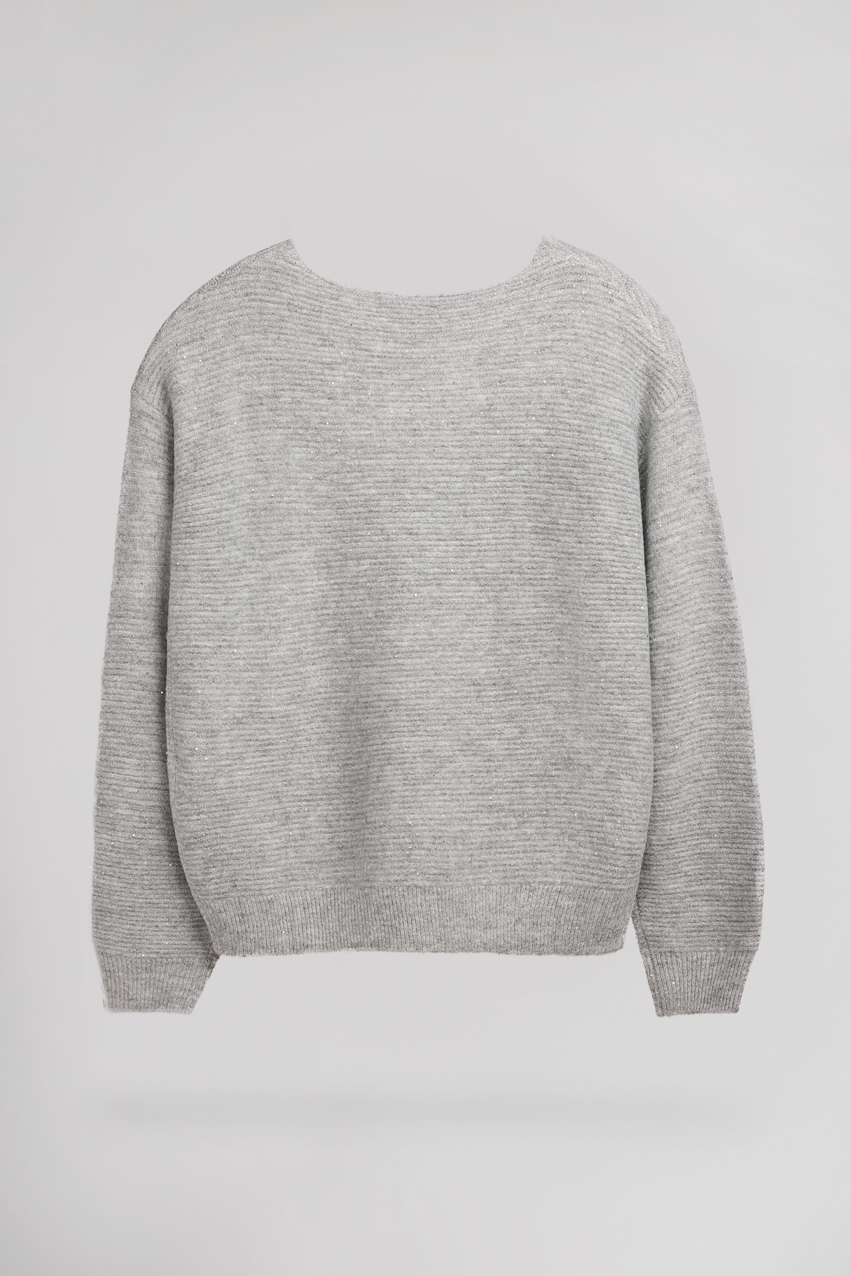 Teddy Smith P-Rachel pull col V gris chiné