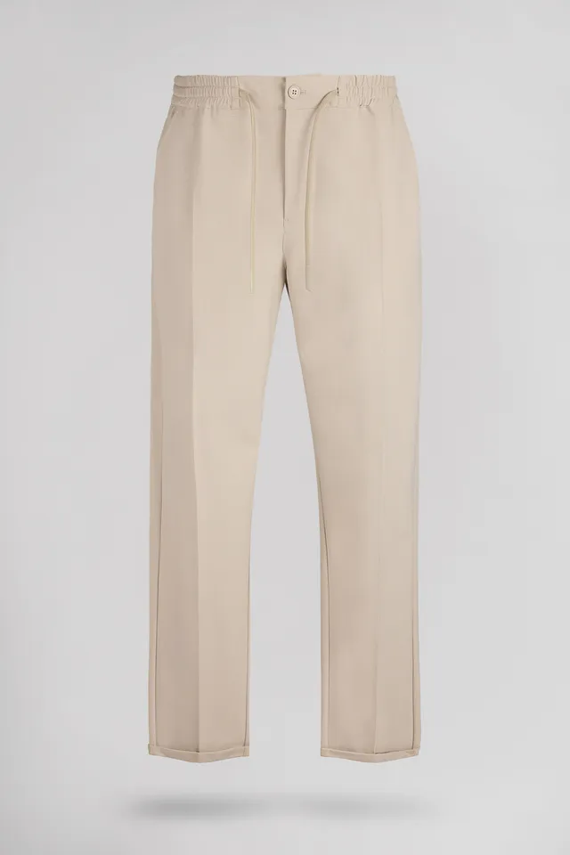 Teddy Smith Pywan 17 pantalon slim beige extensible taille élastique