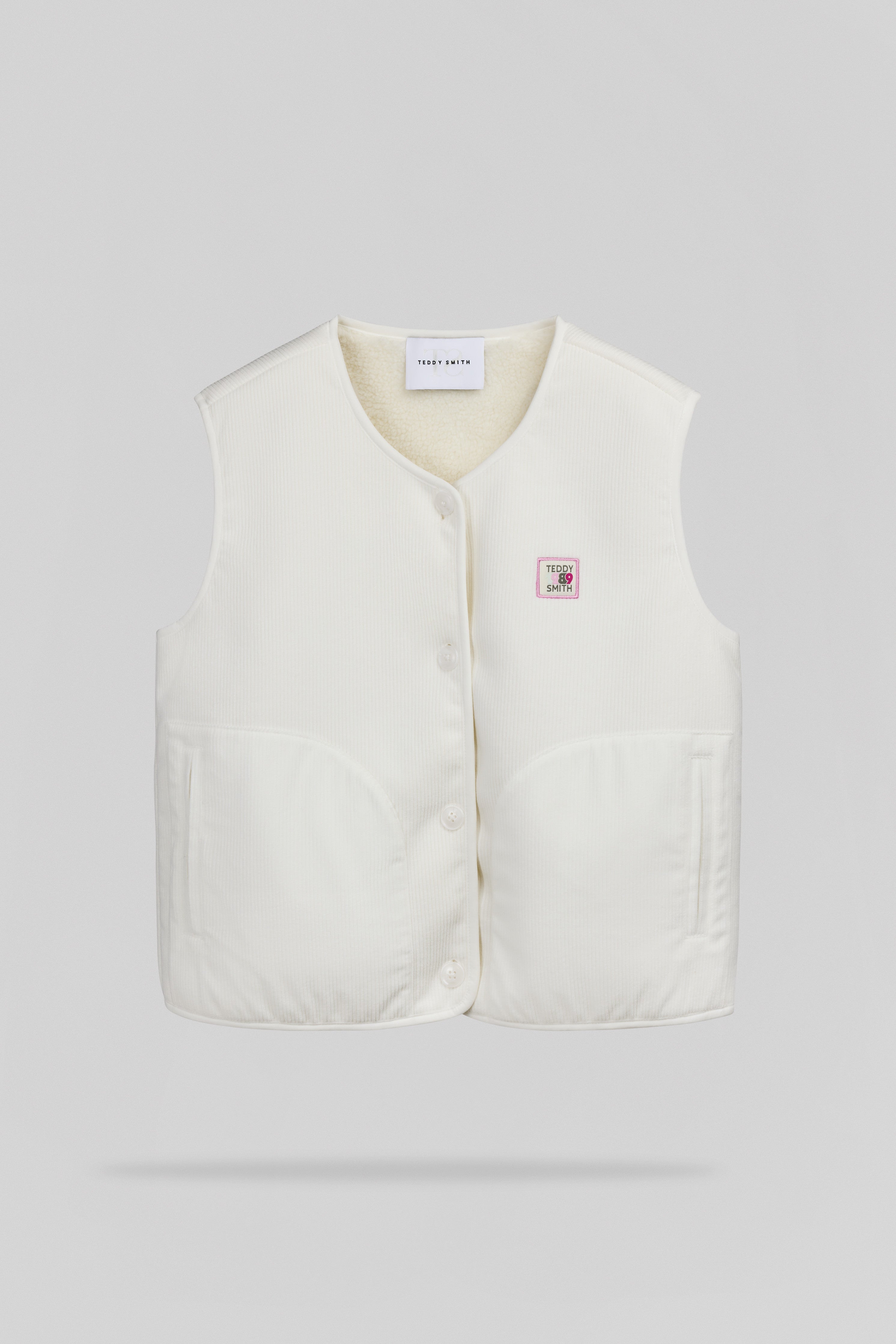Teddy Smith B-Velvet Middle blouson blanc velours femme