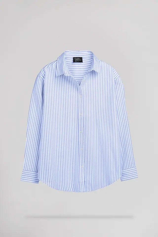 Teddy Smith C-Line ML Lunar chemise oversize bleu rayé
