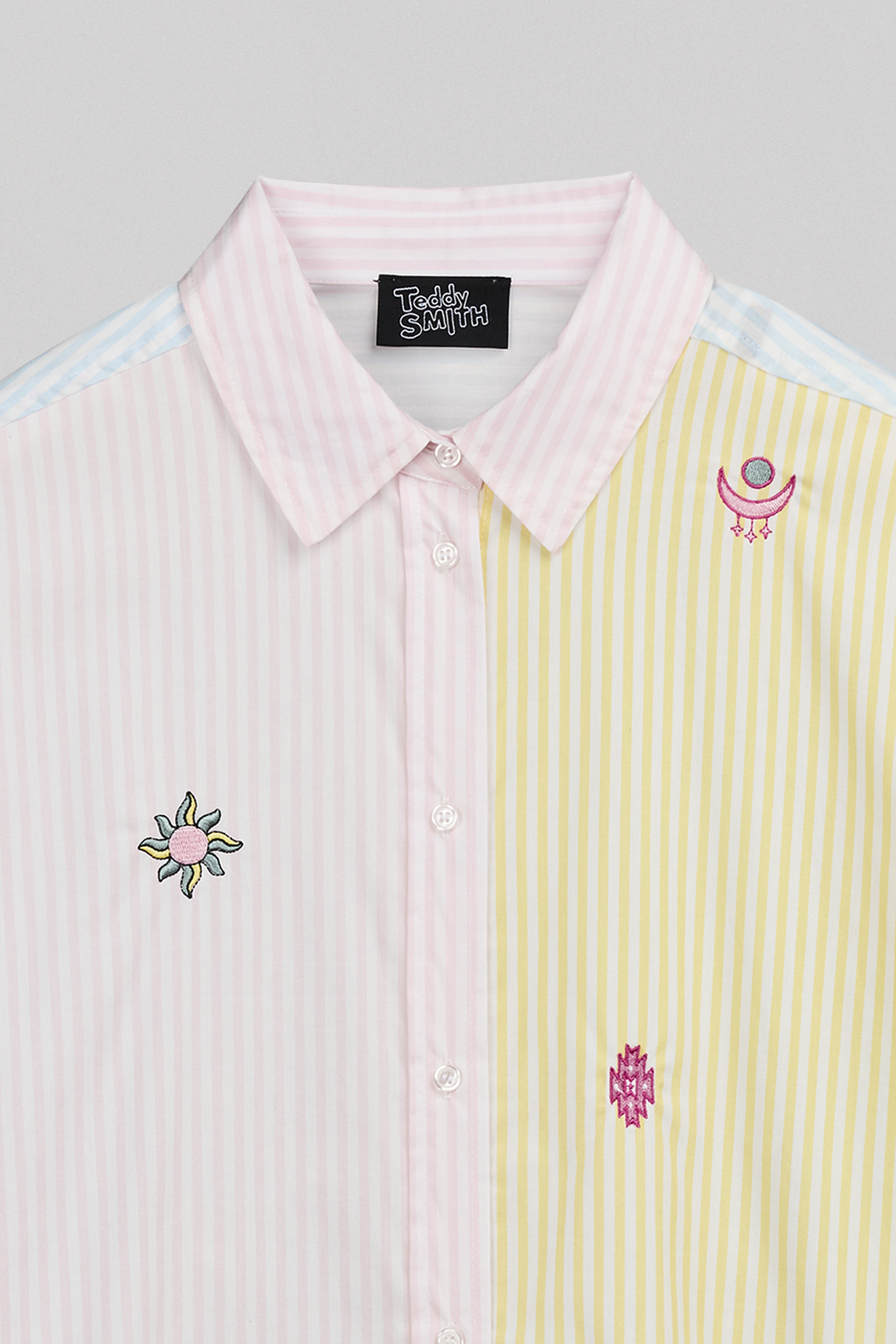 Teddy Smith C-Louisia ML chemise rose quartz rayures coton