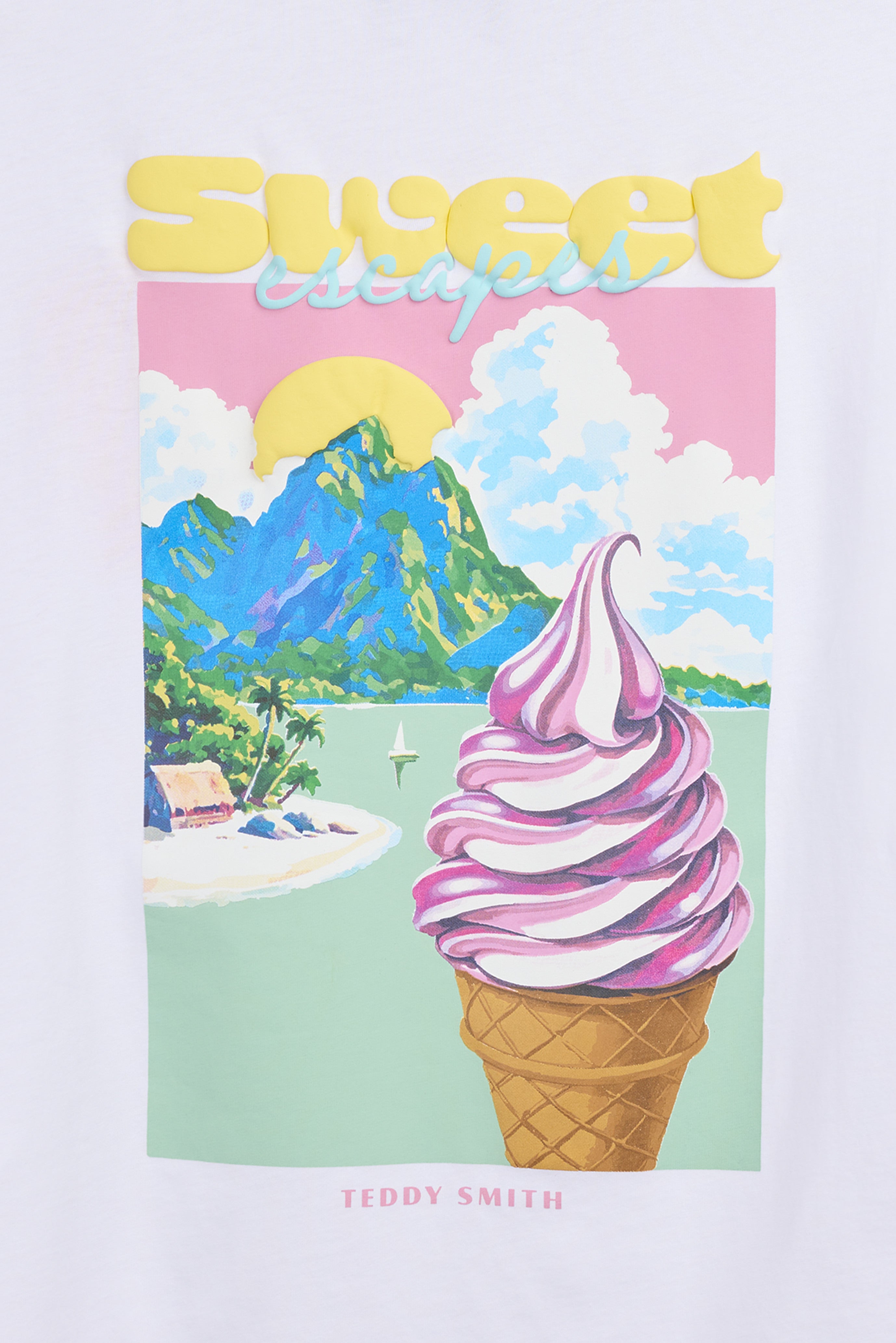 Teddy Smith T-Icy Mc Blanc t-shirt oversize coton