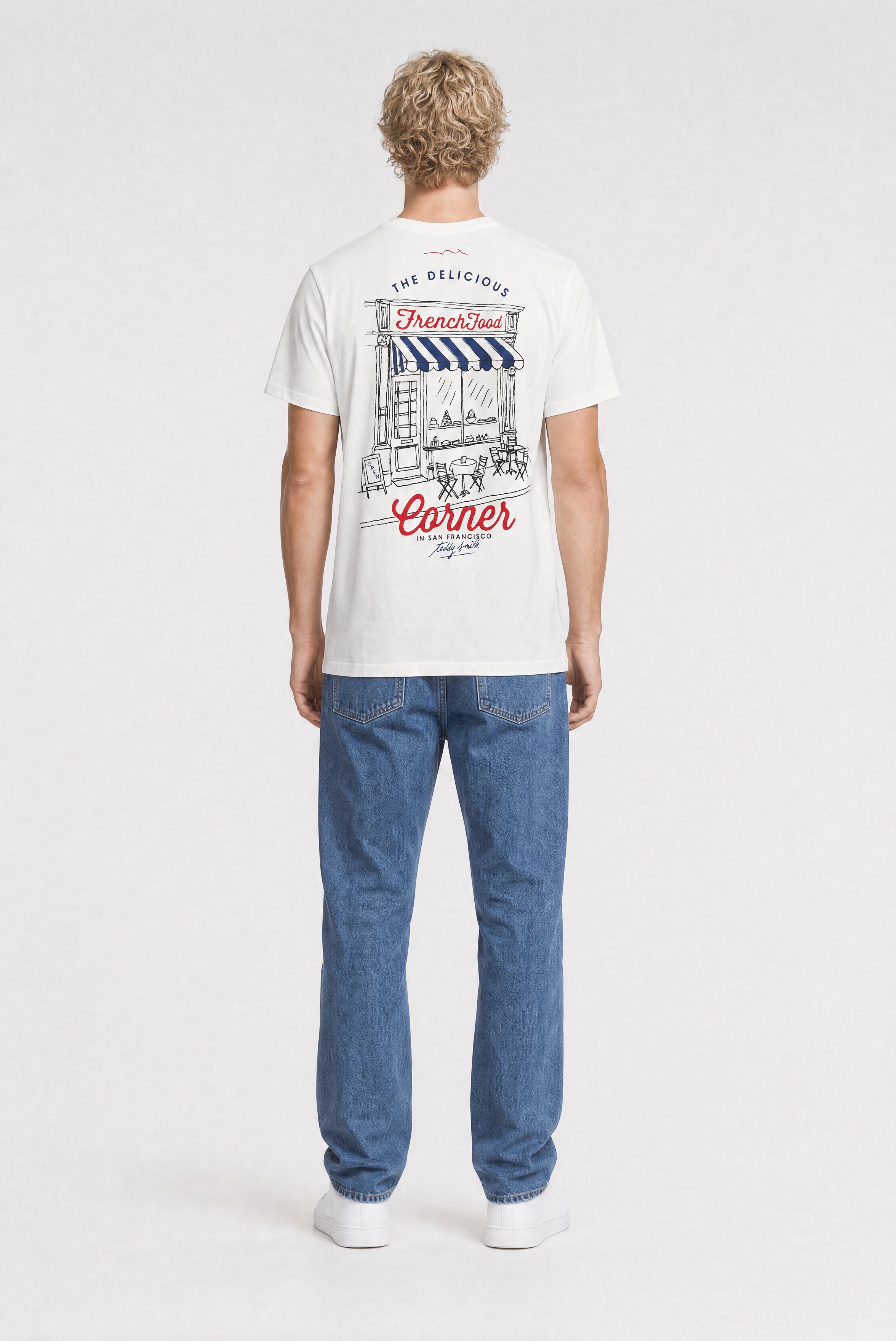 Teddy Smith T-Corner MC t-shirt homme blanc imprimé café