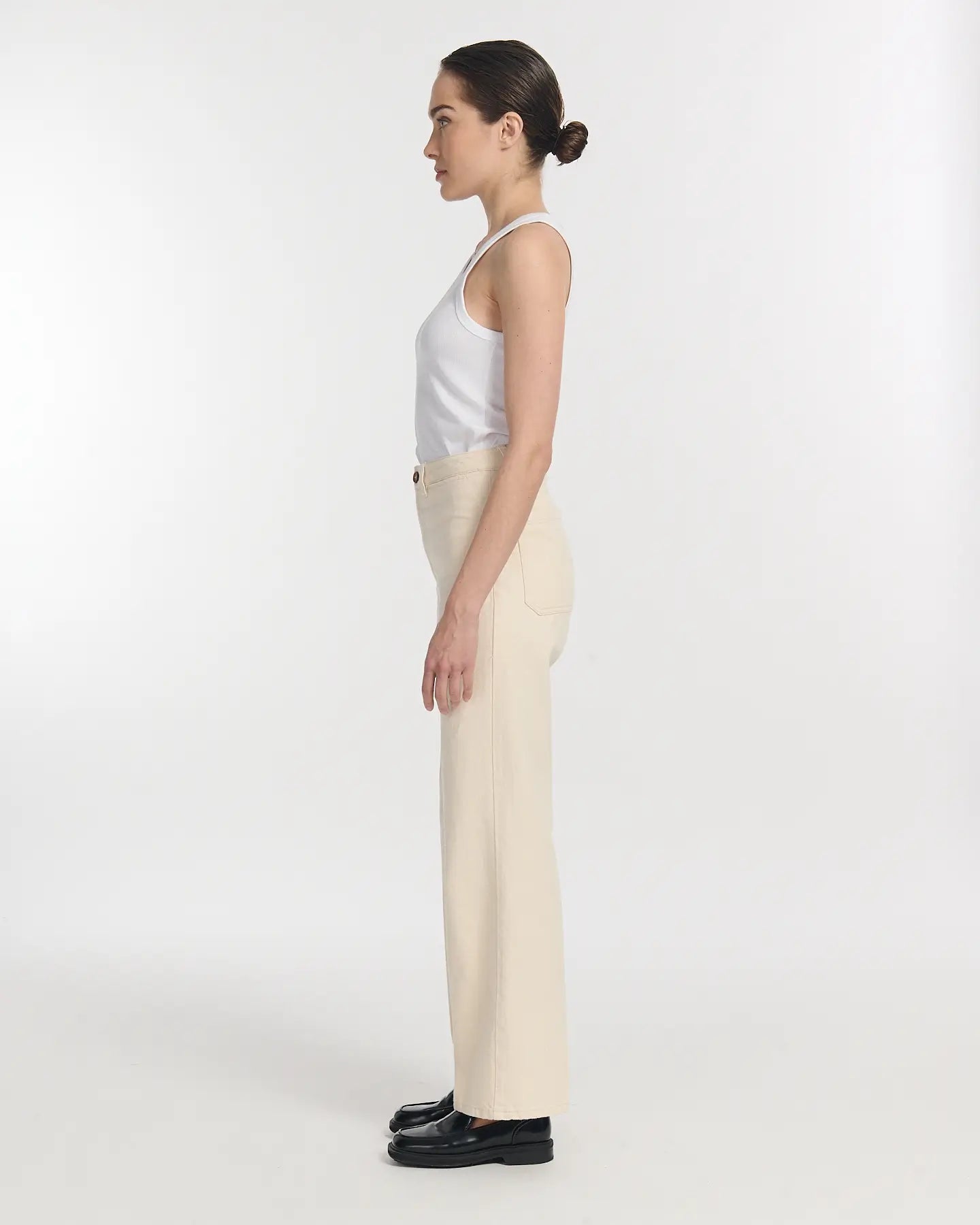 Labdip Swann Ecru jean large taille haute écru