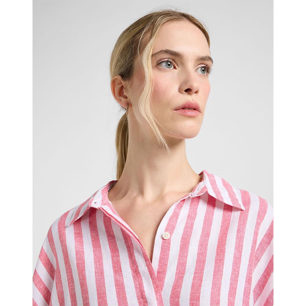 Lee Elasticated Shirt chemise slim femme XL rayures roses