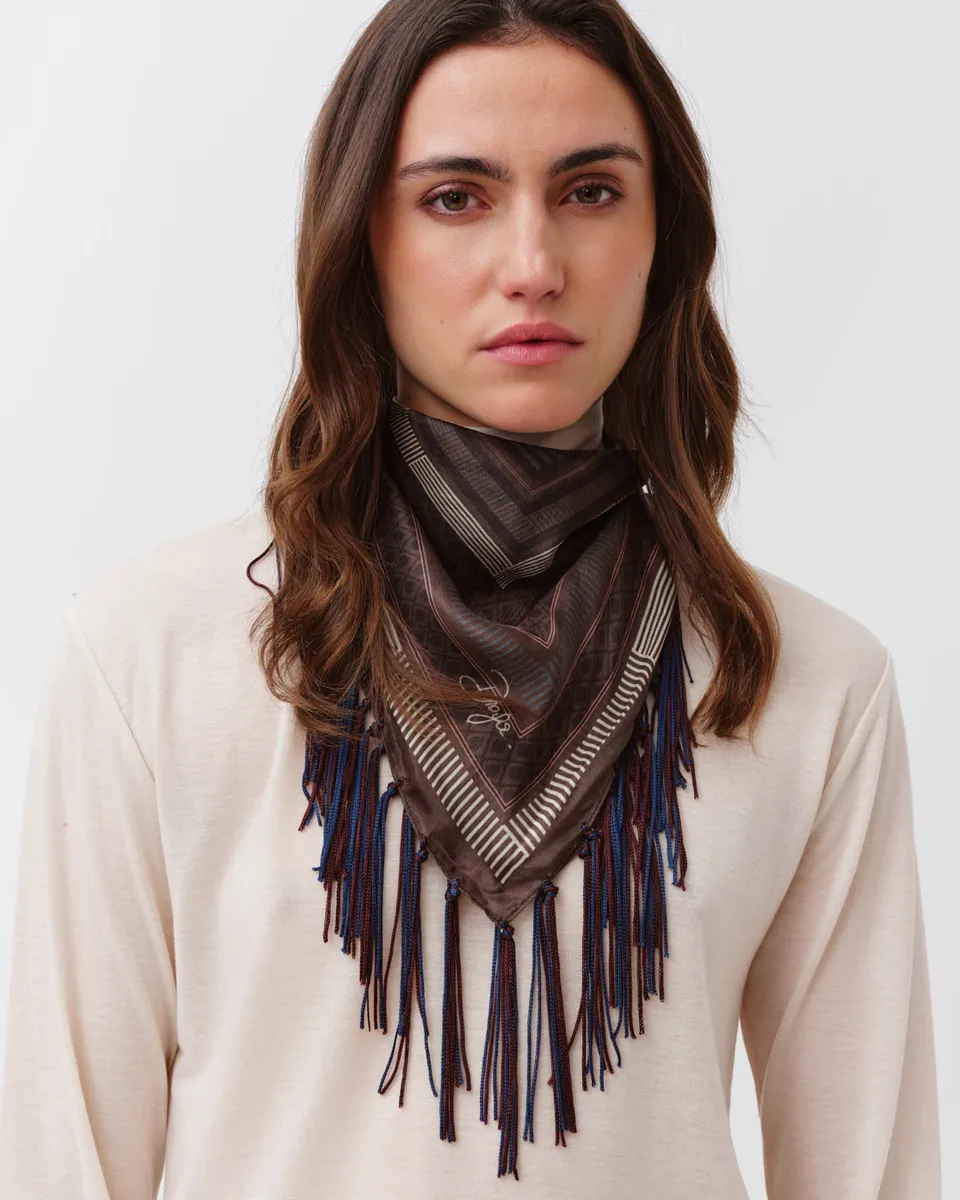 Diega Fareo foulard ciel orange géométrique