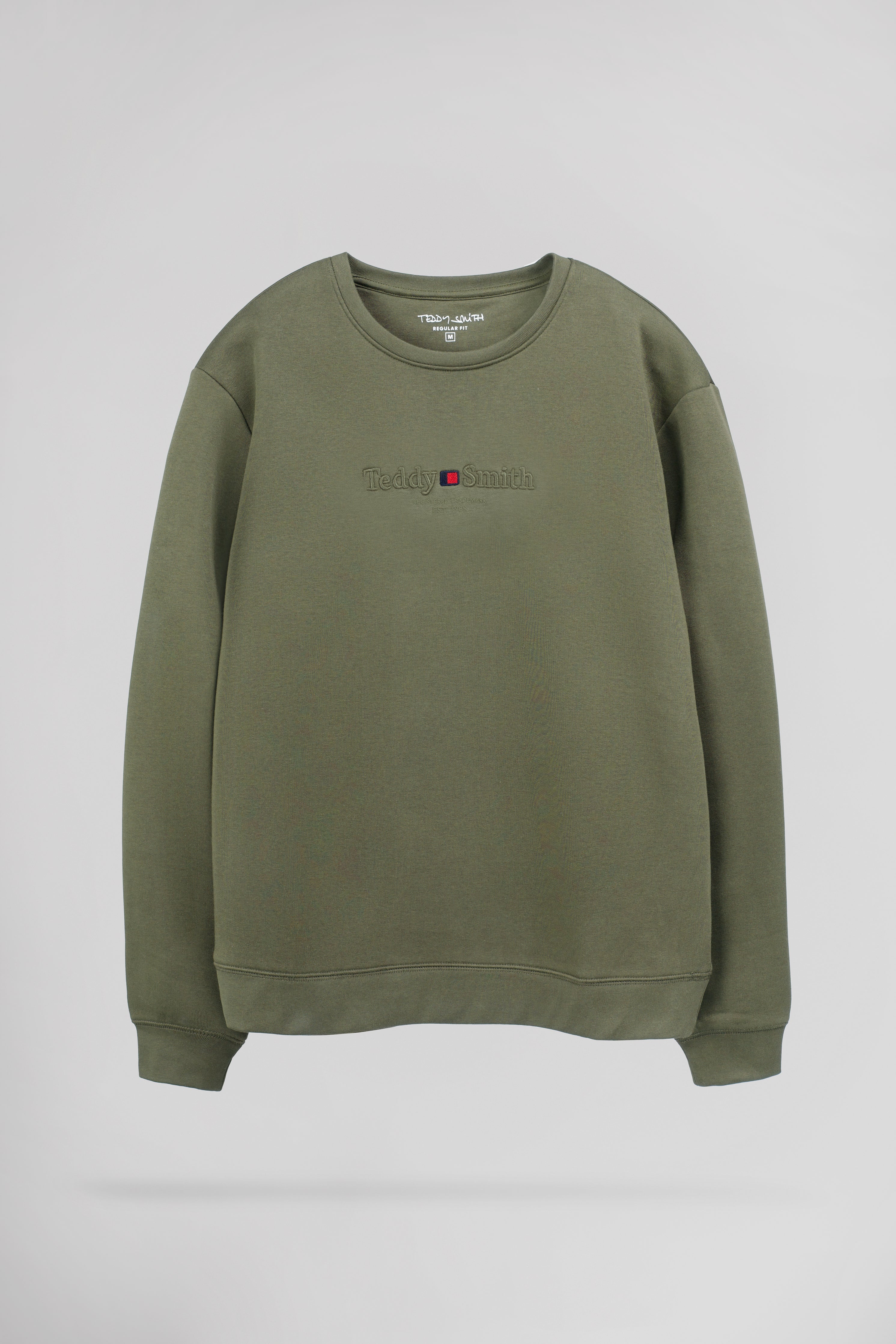 Teddy Smith S-Jim sweat col rond dusty kaki chaud