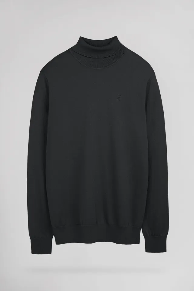 Teddy Smith P-Marcellus pull col roule melange black ajuste