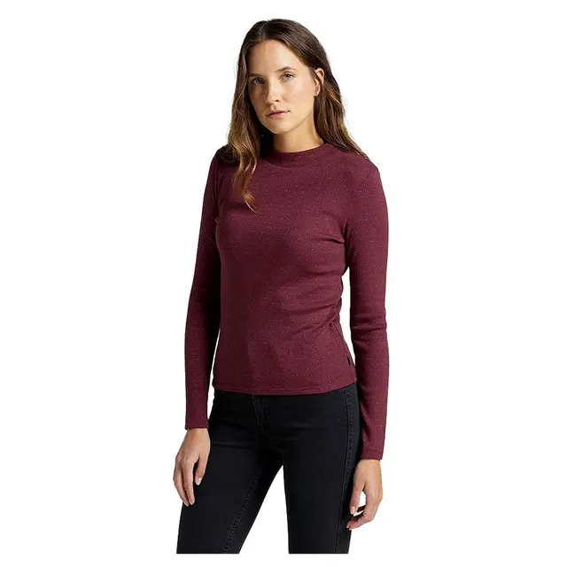 Lee High Neck Rib t-shirt femme côtelé