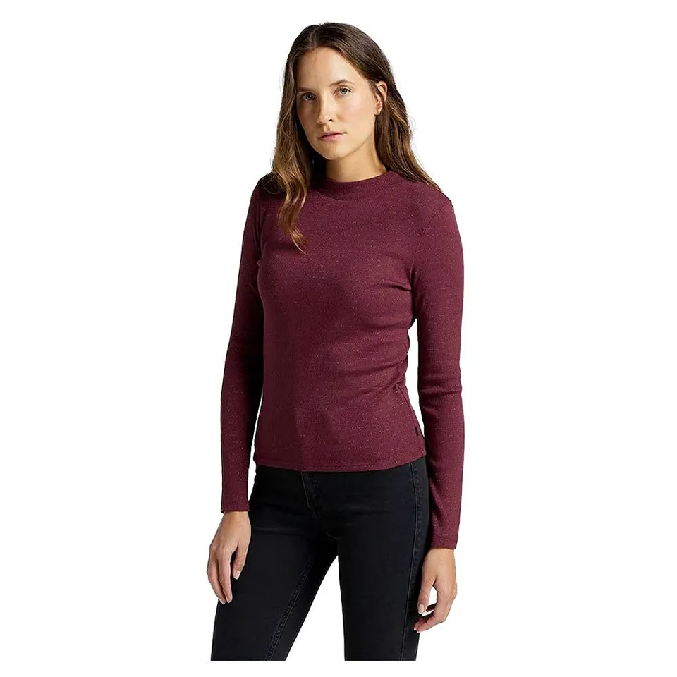 Lee High Neck Rib t-shirt femme côtelé