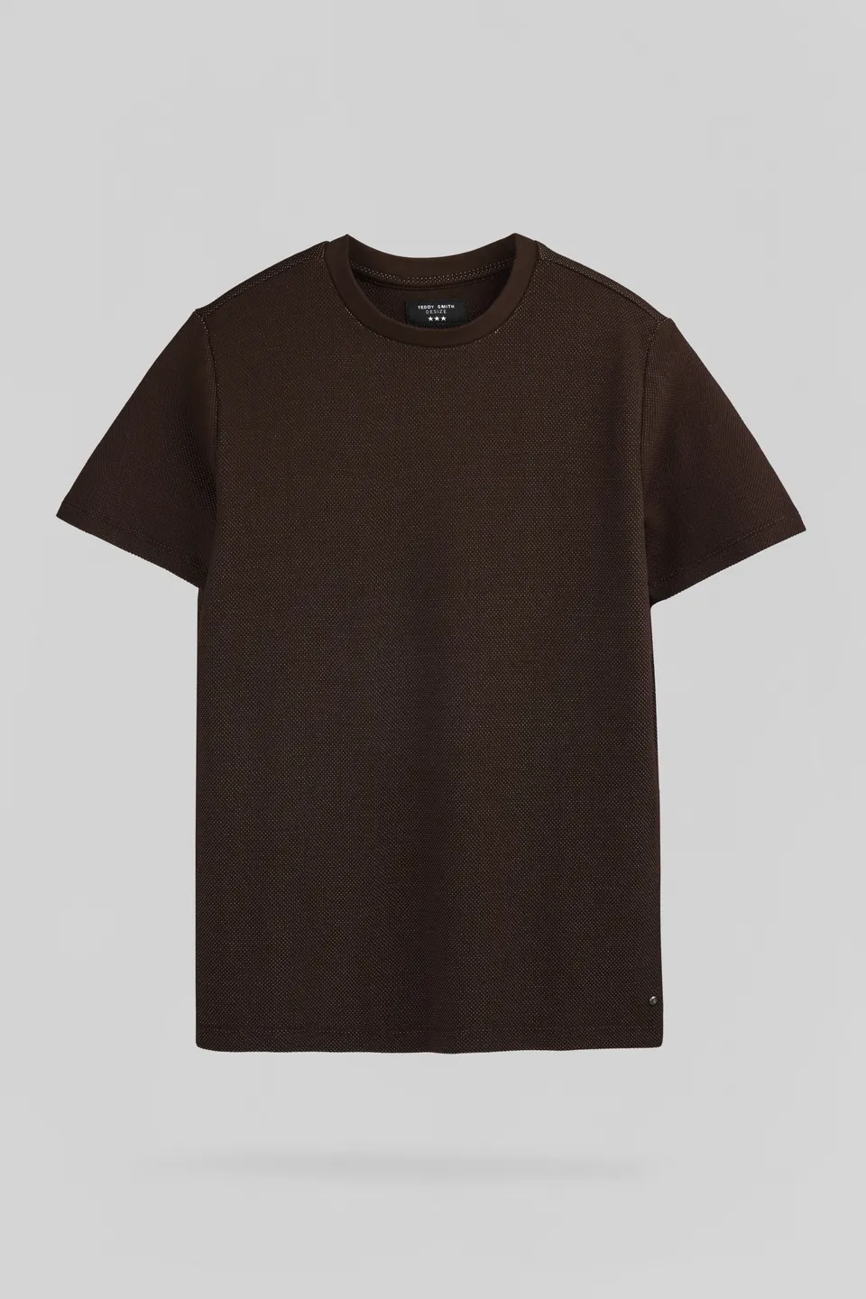Teddy Smith T-Noam t-shirt droit marron prune piqué