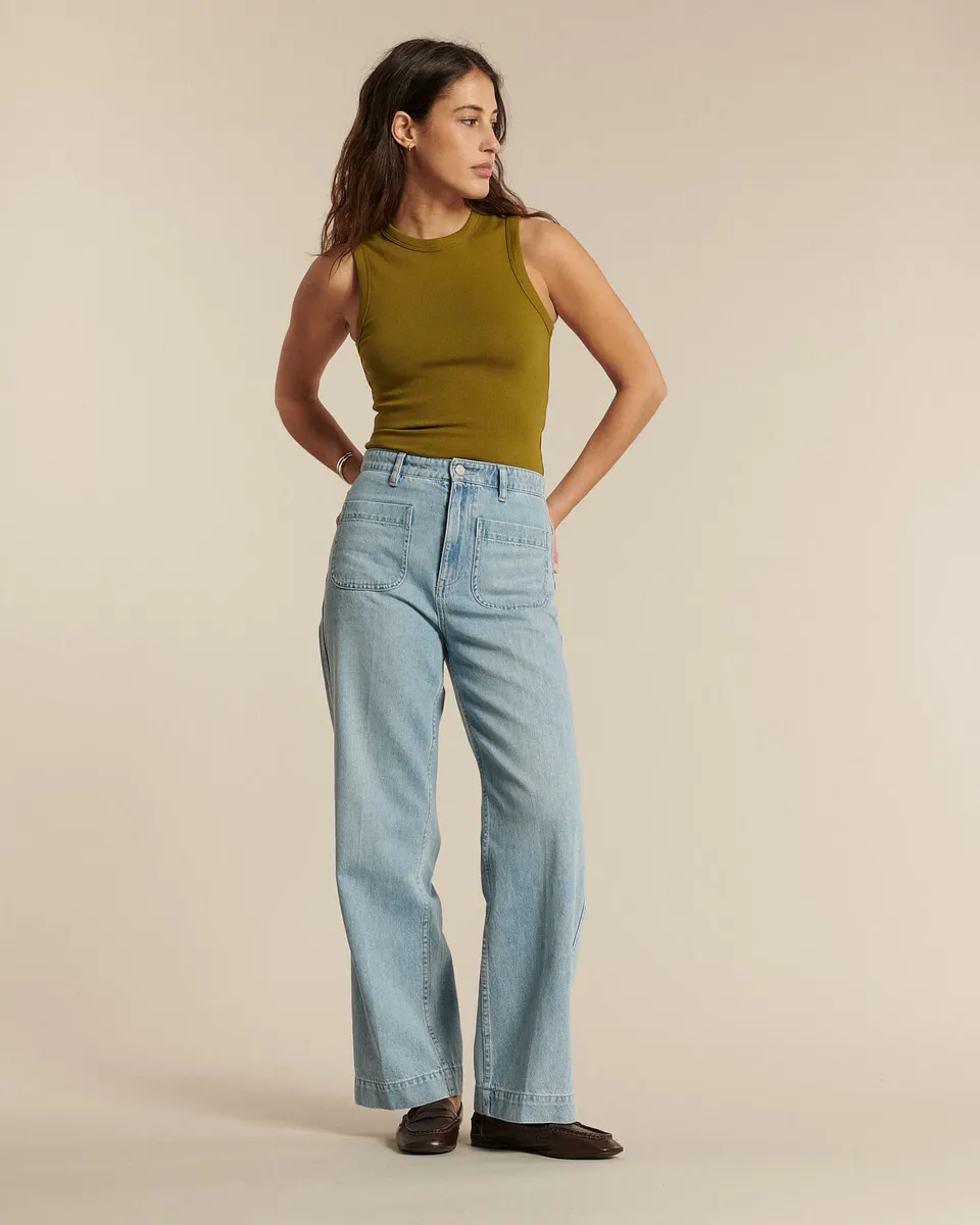 Labdip Samuel IN 09 jean taille haute dusty blue