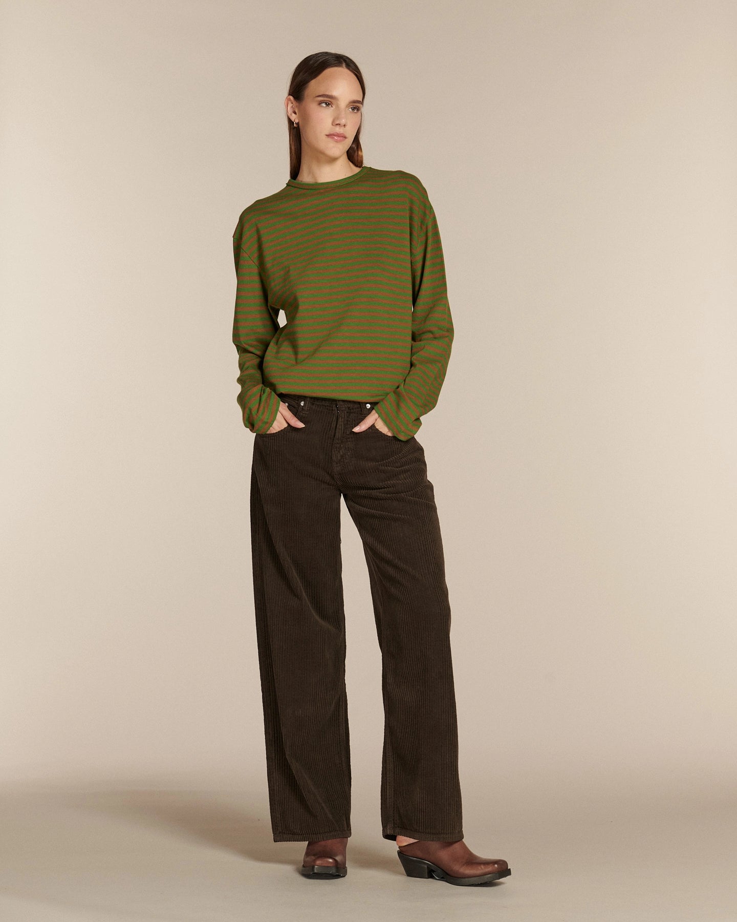 Labdip River Moka pantalon large velours côtelé coton