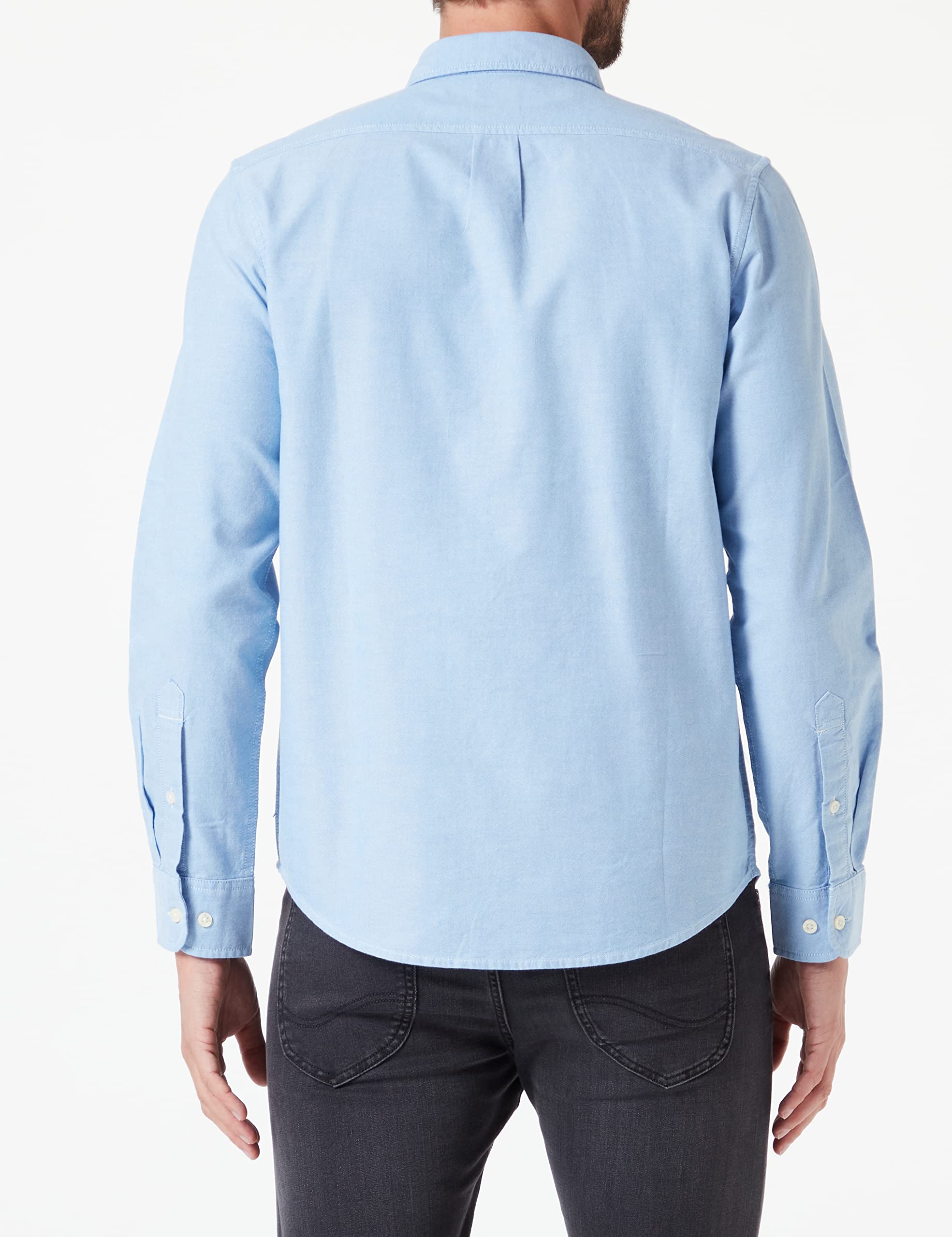 Lee Bouton Down t-shirt homme Prep Blue col boutonné