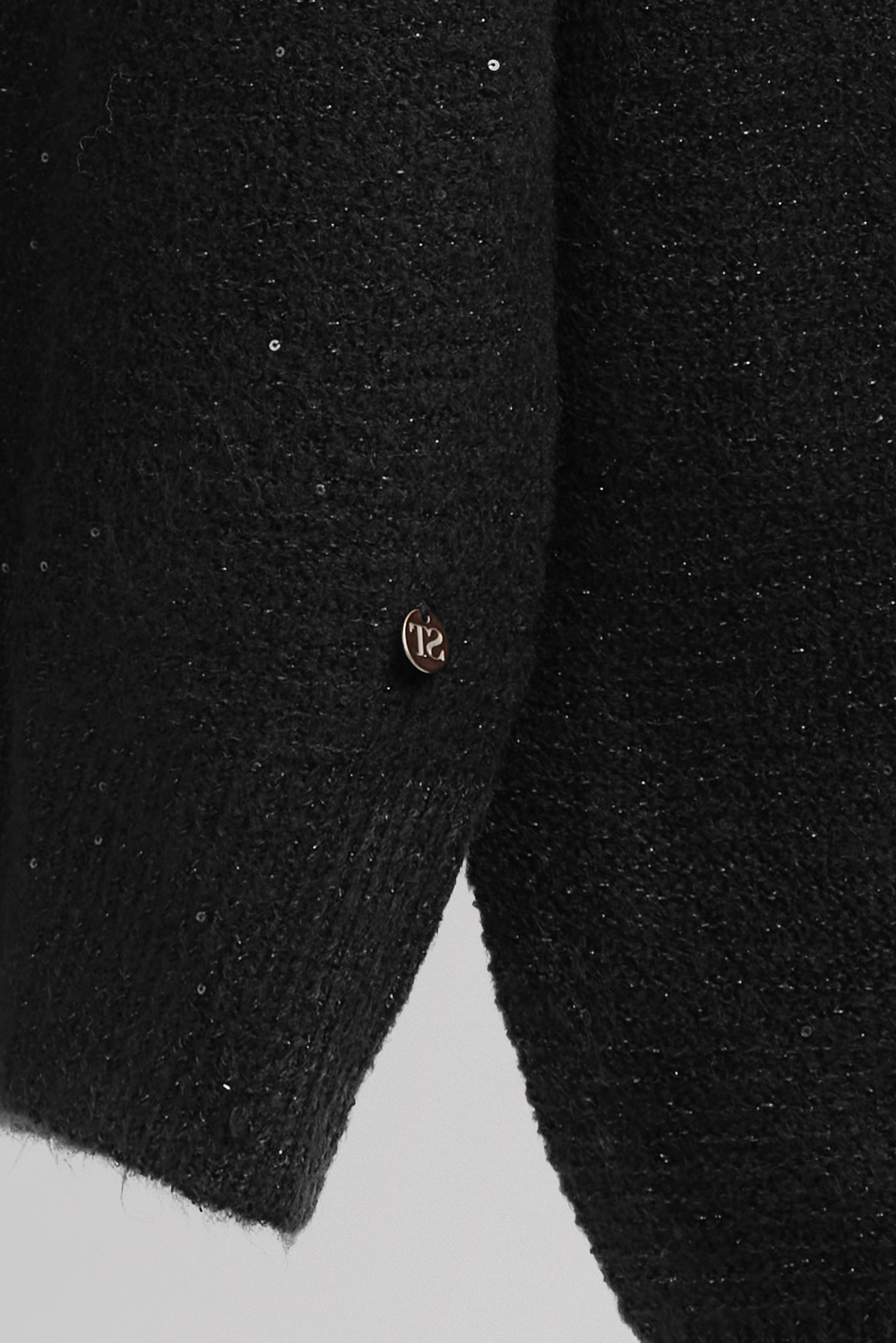 Teddy Smith P-Rachel pull col V noir femme scintillant