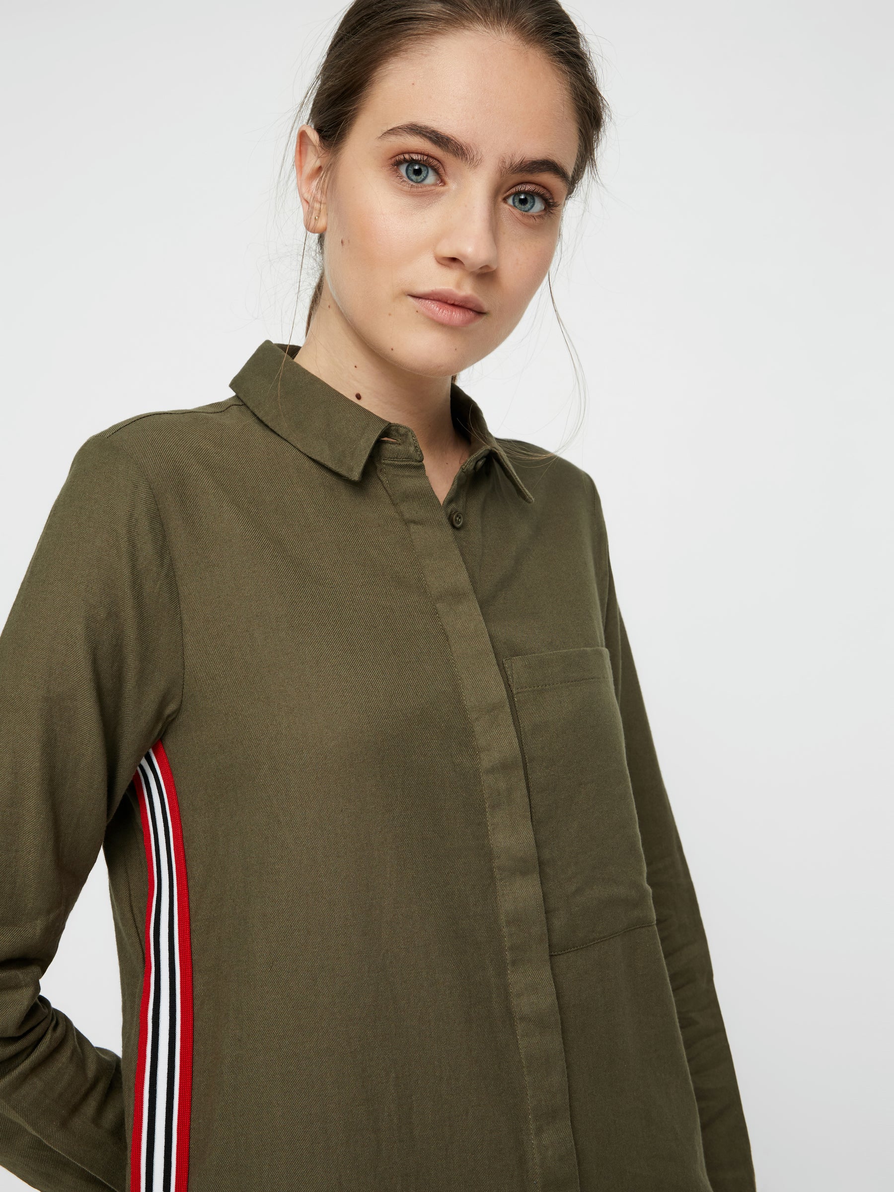 Noisy May Vestito robe chemise rayures manches longues