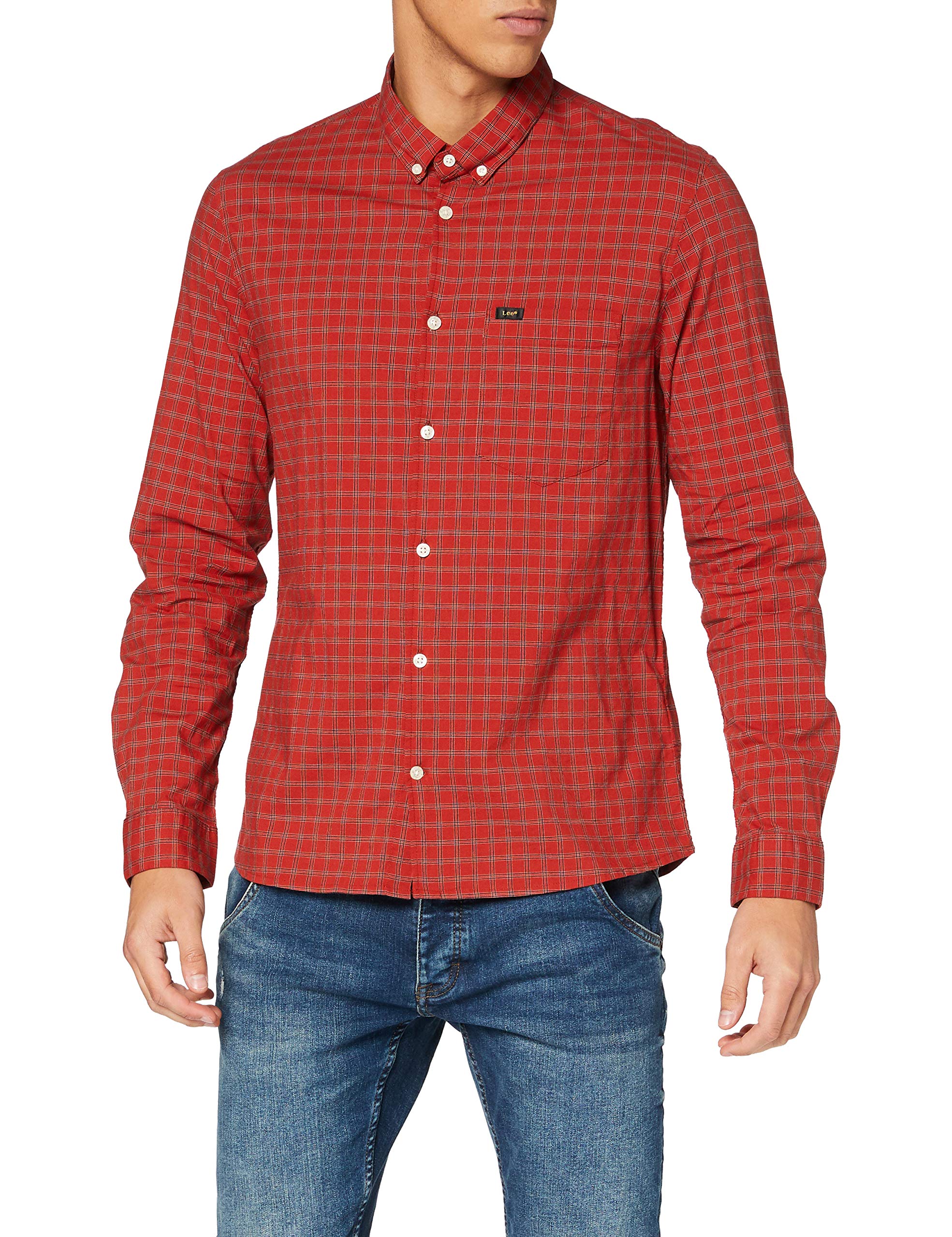 Lee Slim Button Down chemise homme bleu délavé taille L