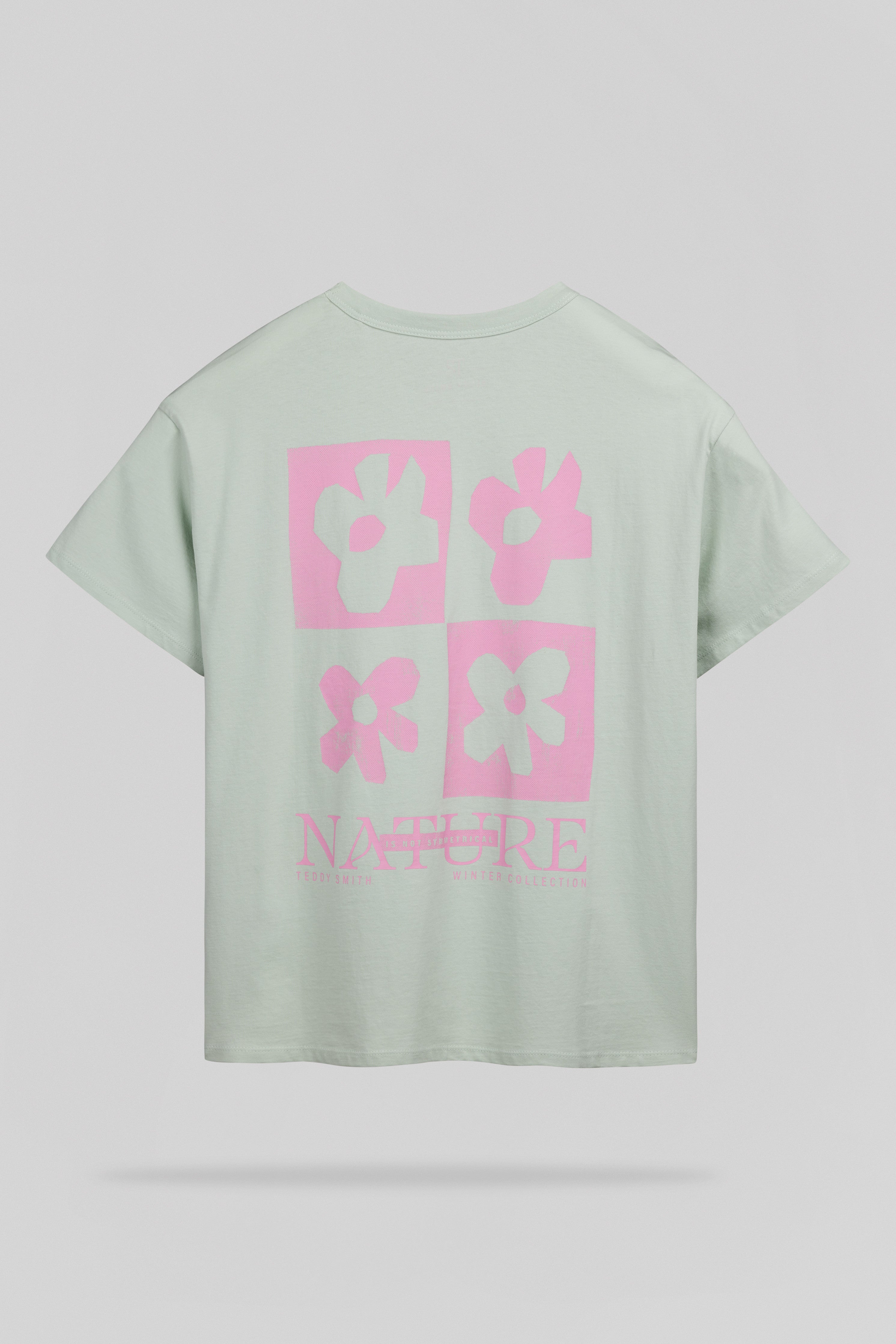 Teddy Smith T-Flower MC t-shirt femme stone mint oversize