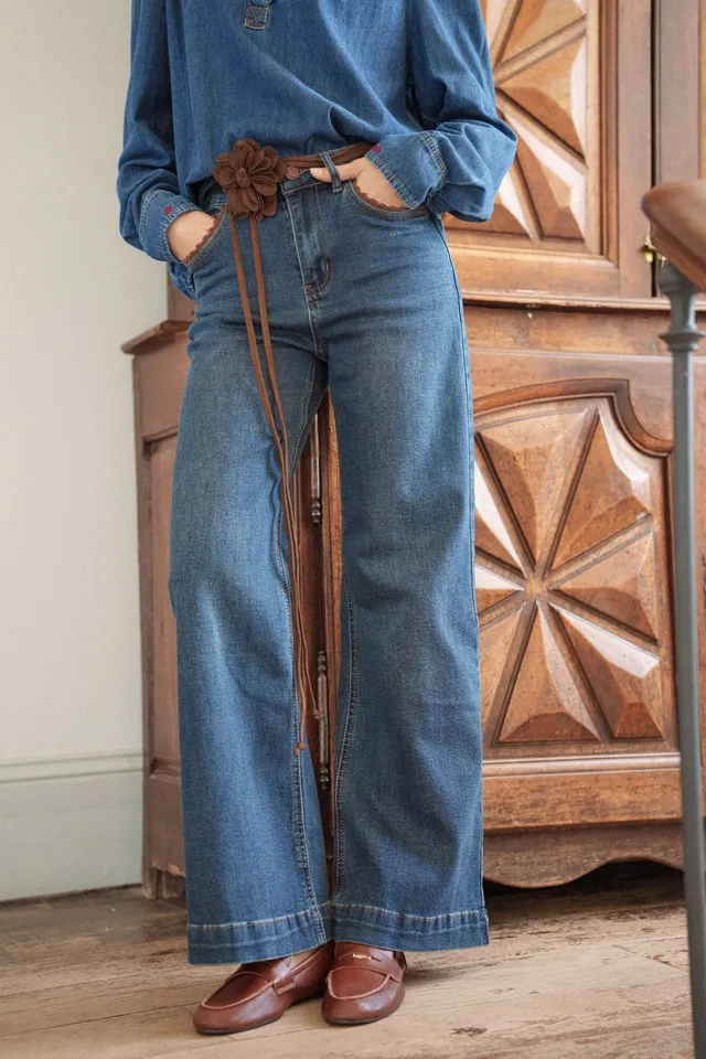 Maison Onado Louise jean wide leg 36 bleu délavé