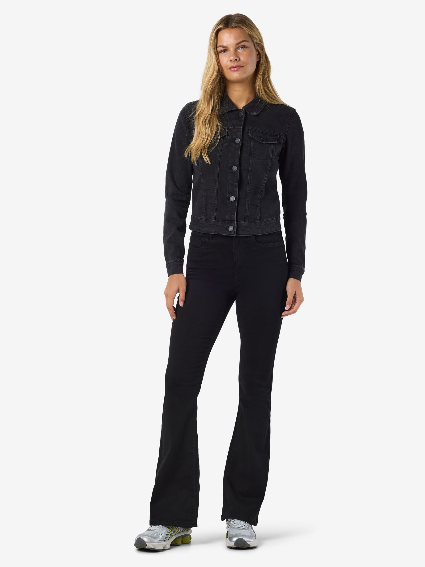 Noisy May veste en jean courte boutons stretch