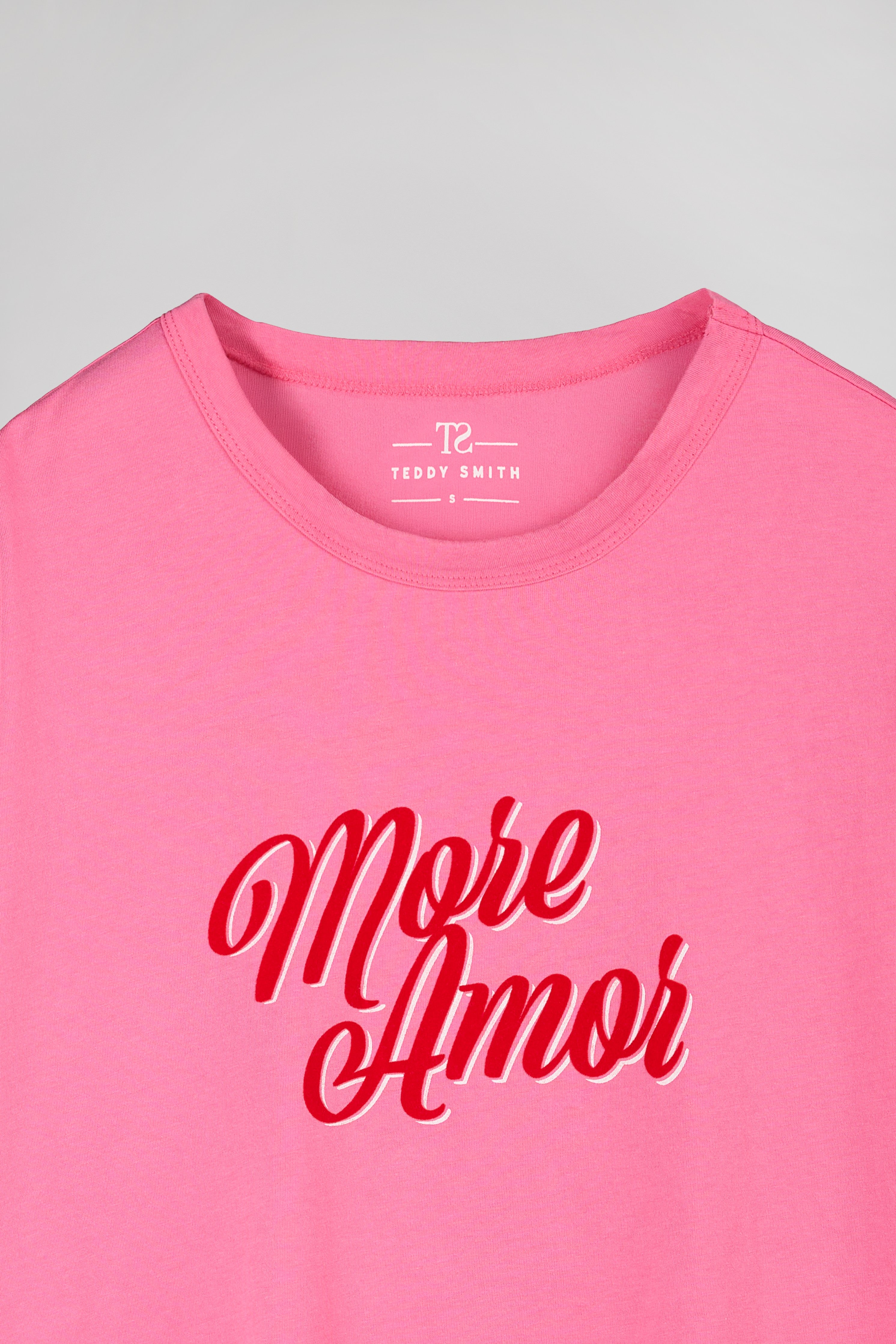Teddy Smith T-Rose MC t-shirt bubble pink oversize femme