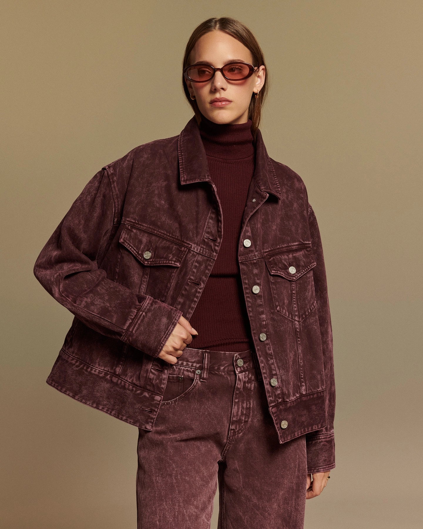 Labdip Baya Dye Vintage Berry veste oversize denim