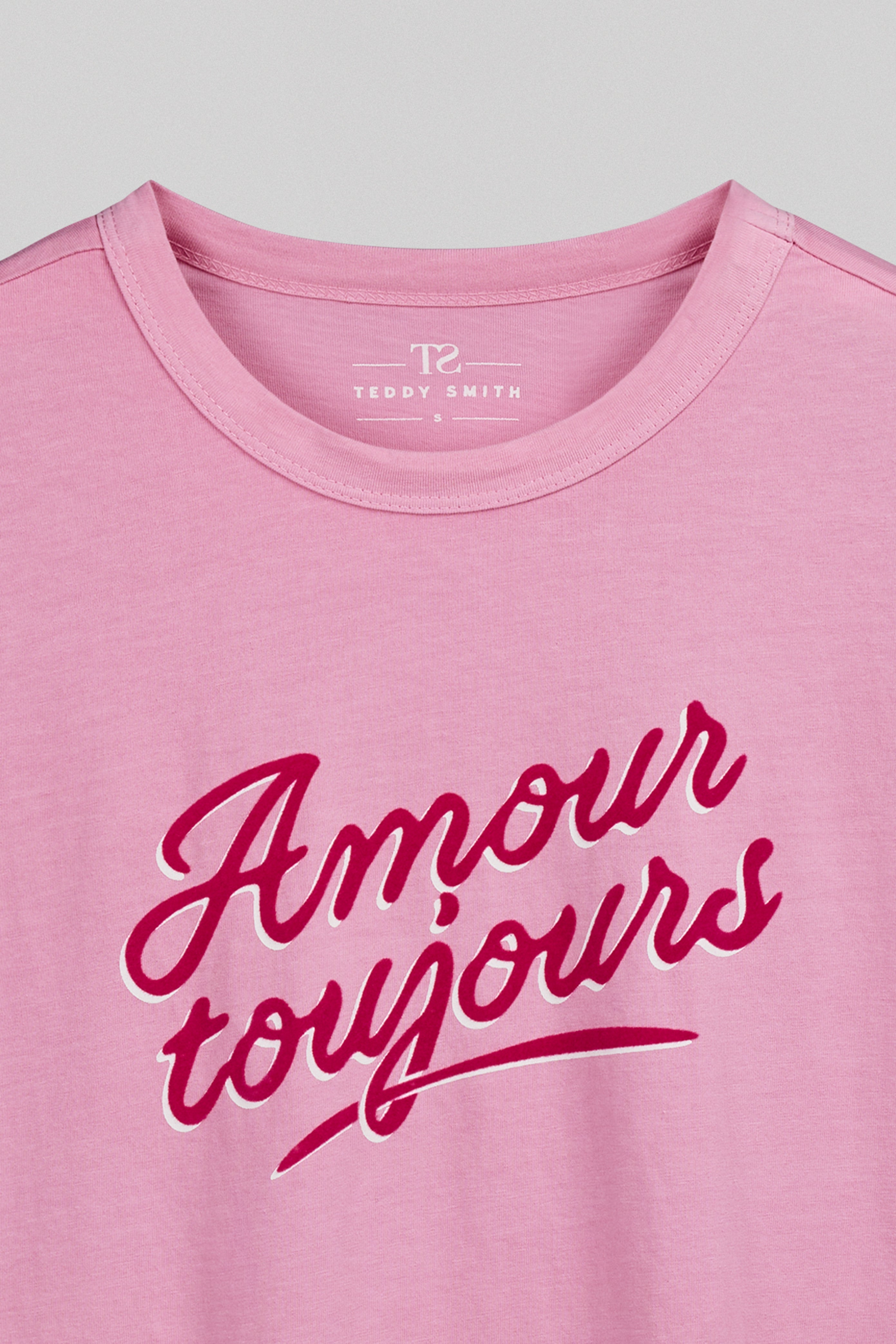 Teddy Smith T-Amour t-shirt oversize rose bonbon femme coton