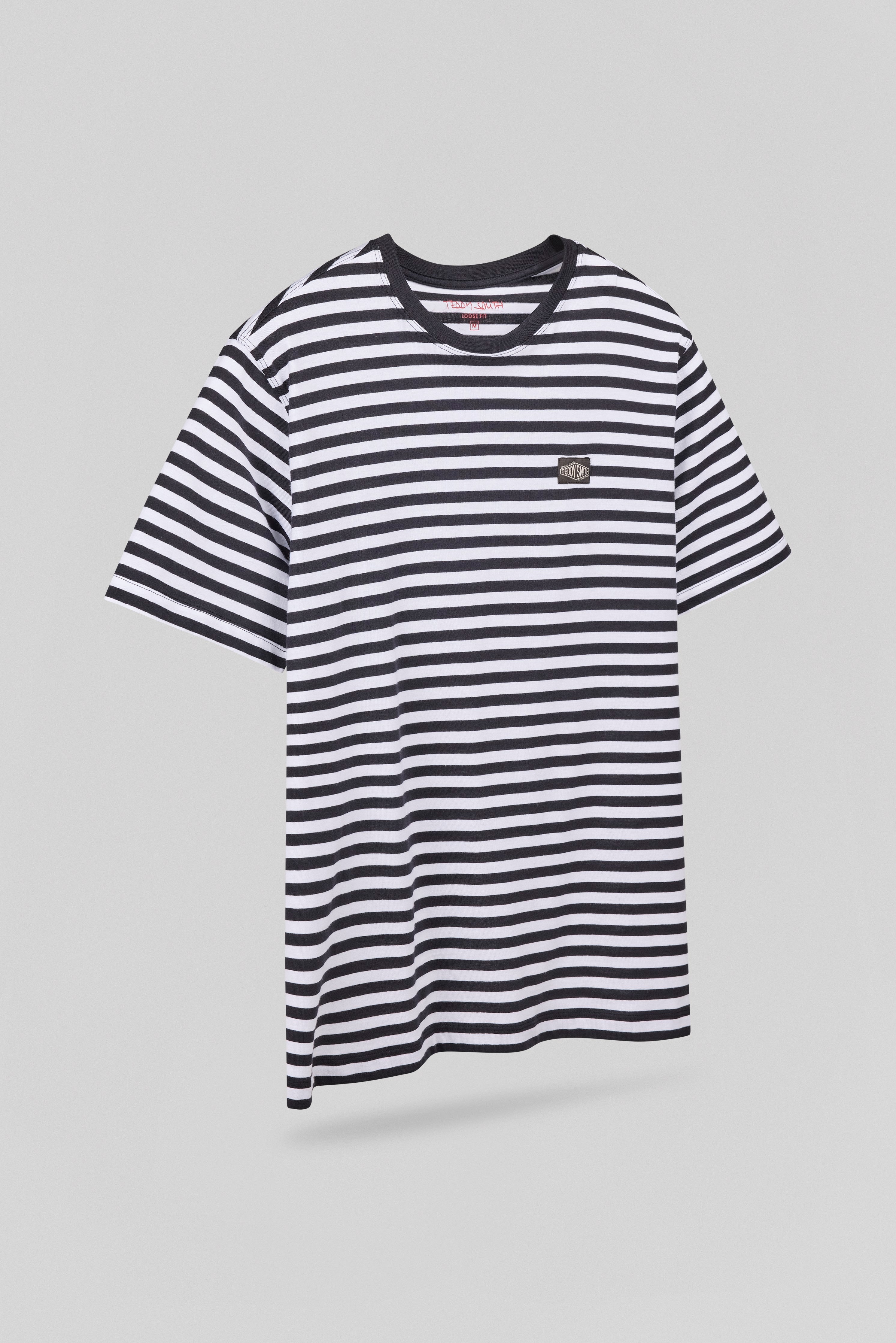 Teddy Smith T-Stry t-shirt ample bleu marine rayé