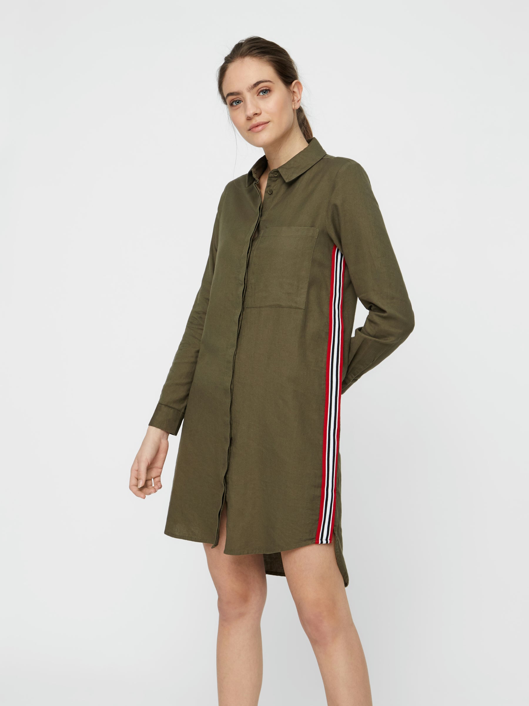 Noisy May Vestito robe chemise rayures manches longues
