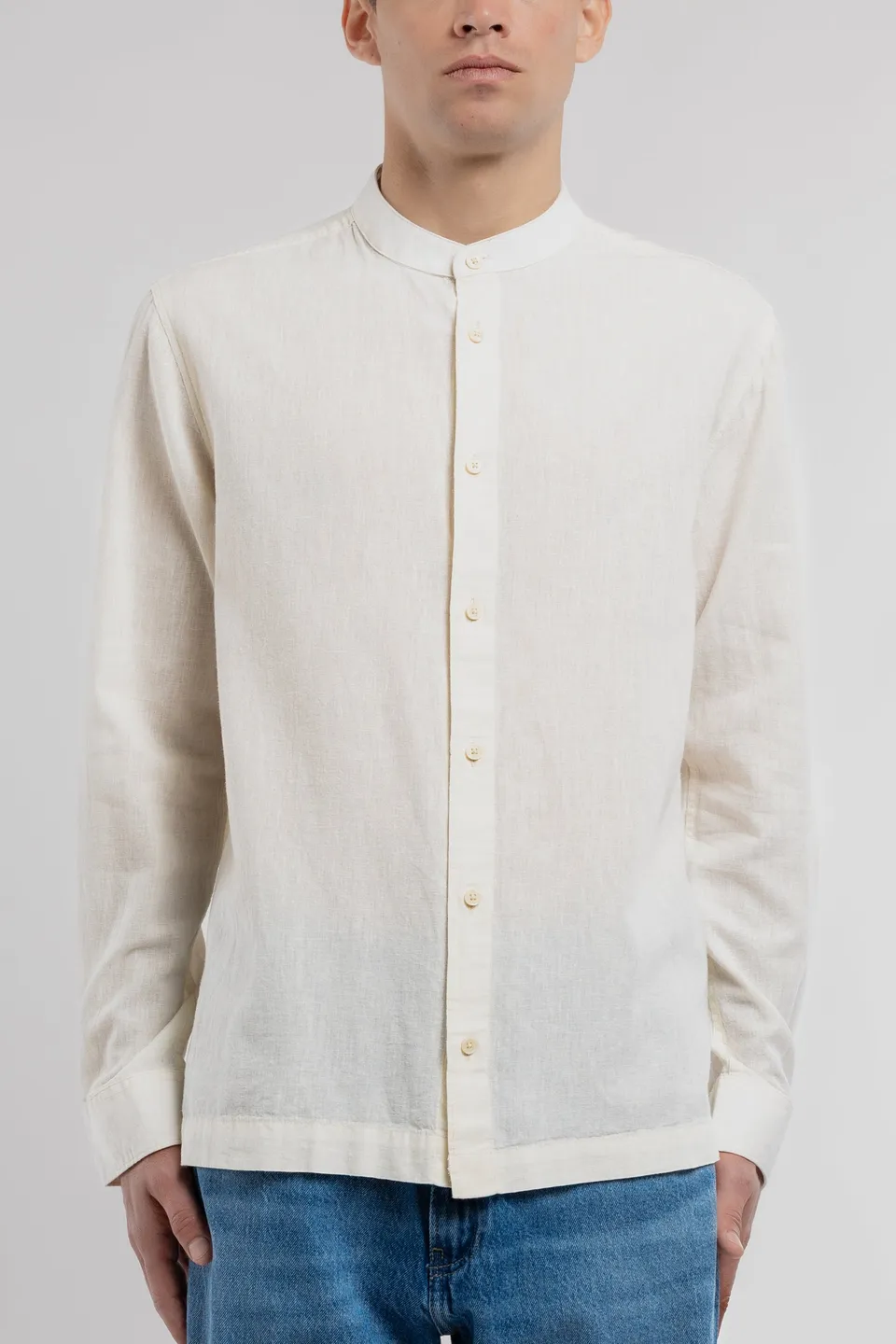 Teddy Smith C-JORD ML chemise homme col mao cream